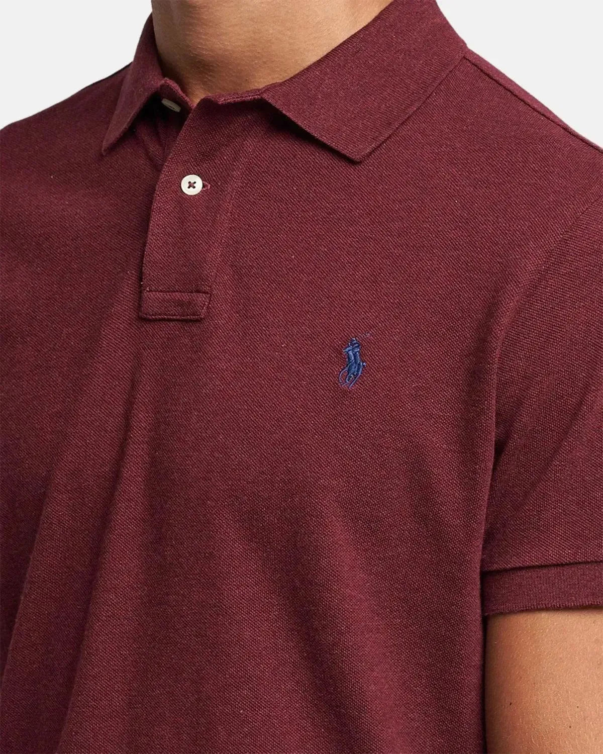 RALPH LAUREN MENS CUSTOM SLIM FIT MESH POLO SHIRT SPRING WINE HEATHER | Studio DOS