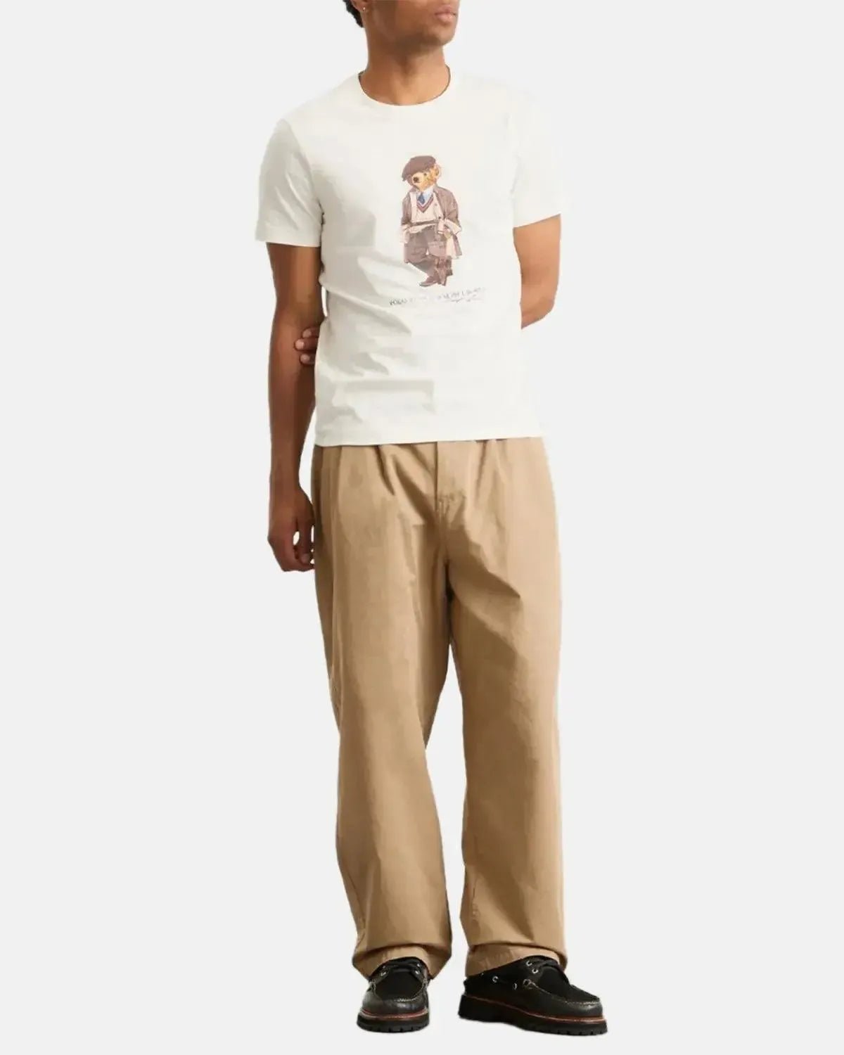 RALPH LAUREN MENS CUSTOM SLIM FIT POLO BEAR T - SHIRT DECKWASH WHITE HRTG | Studio DOS