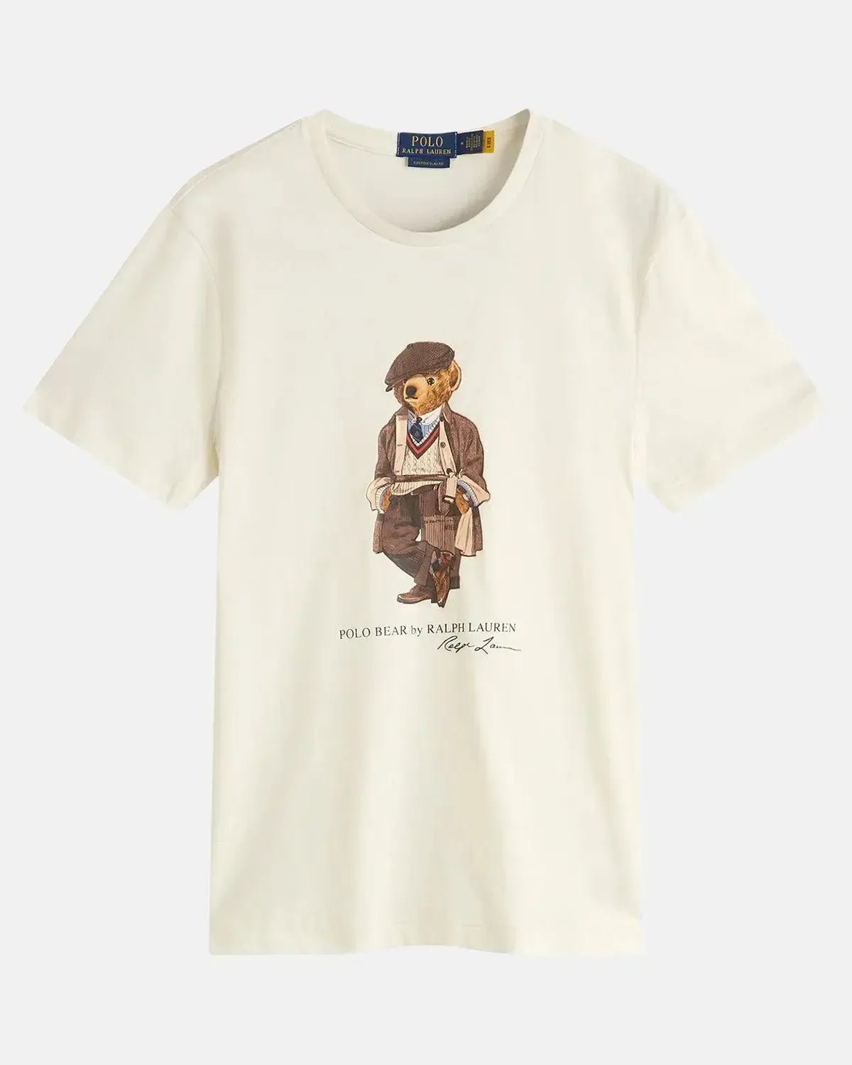 RALPH LAUREN MENS CUSTOM SLIM FIT POLO BEAR T - SHIRT DECKWASH WHITE HRTG | Studio DOS