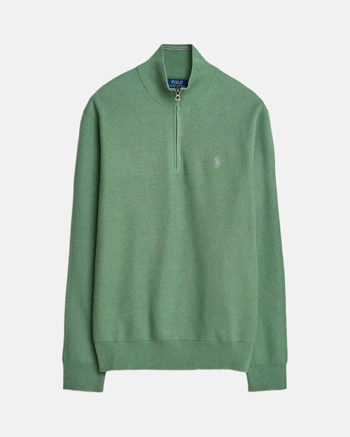RALPH LAUREN MENS MESH KNIT COTTON 1/4 ZIP JUMPER FATIGUE | Studio DOS