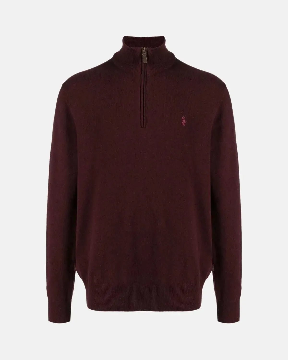 RALPH LAUREN MENS WOOL 1/4 ZIP JUMPER AGED WINE HEATHER | Studio DOS