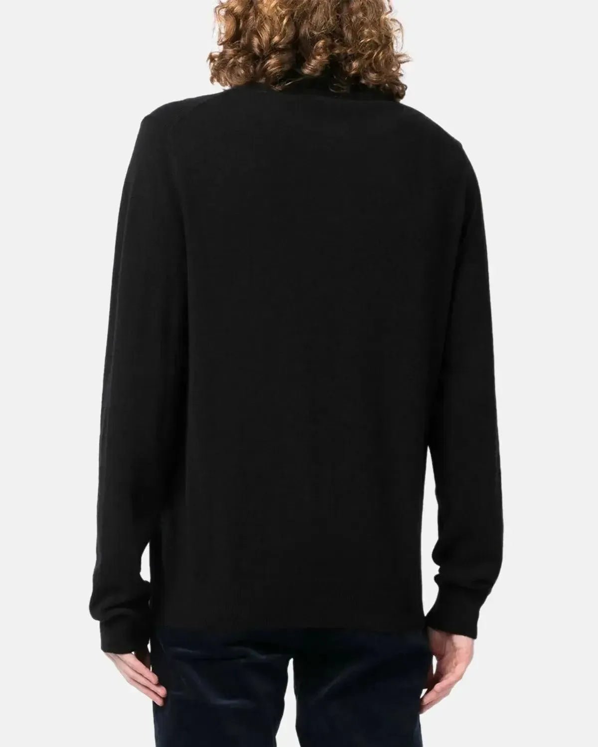 RALPH LAUREN MENS WOOL 1/4 ZIP JUMPER BLACK | Studio DOS