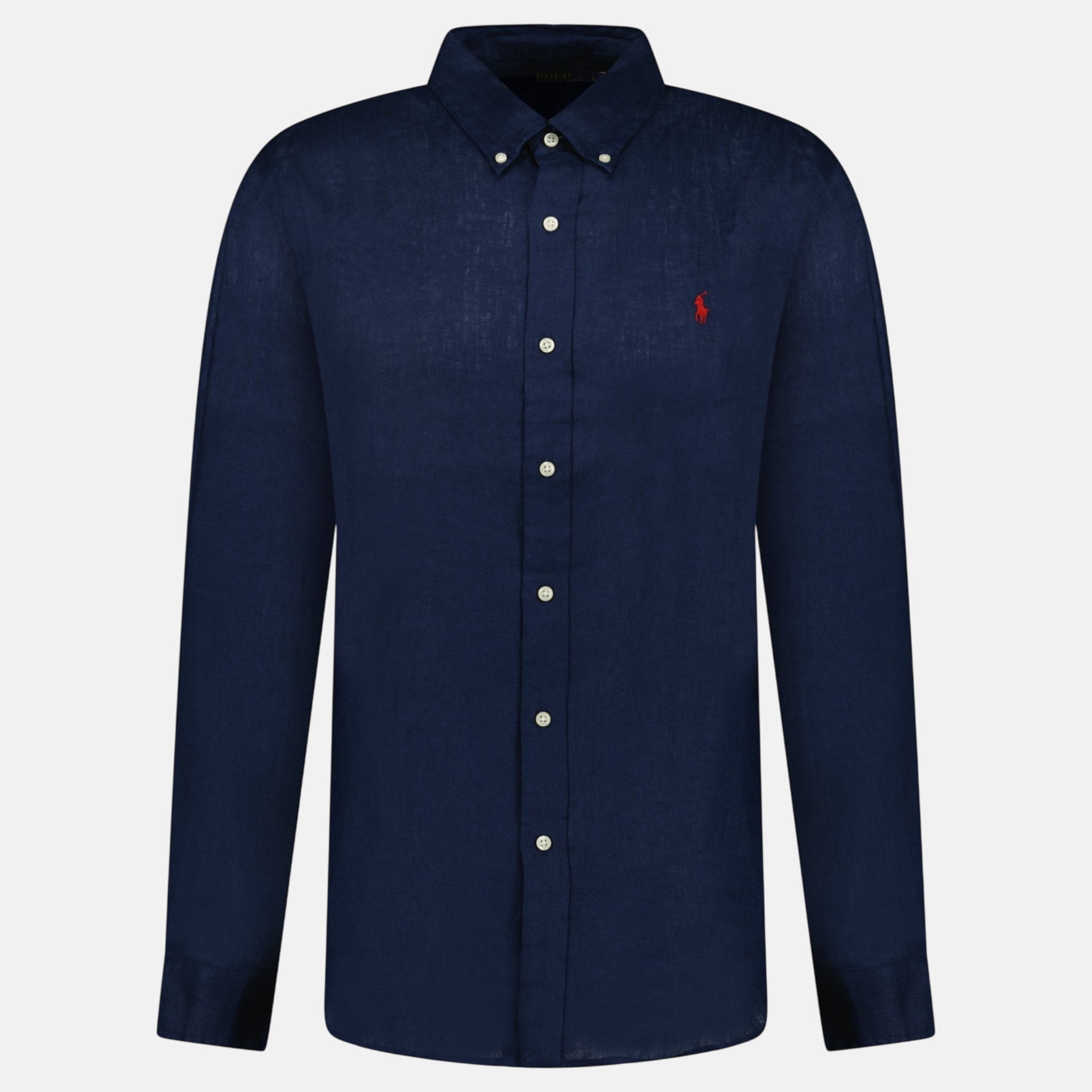 Ralph Lauren Slim Fit Linen Shirt Newport Navy | Studio DOS