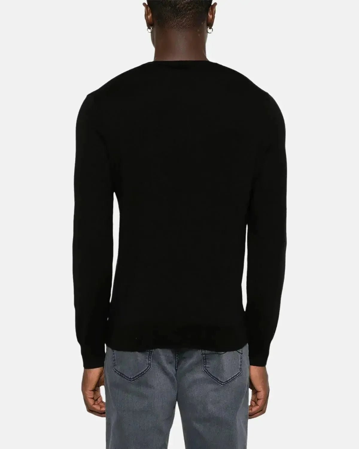 RALPH LAUREN SLIM FIT WASHABLE WOOL CREWNECK JUMPER BLACK | Studio DOS