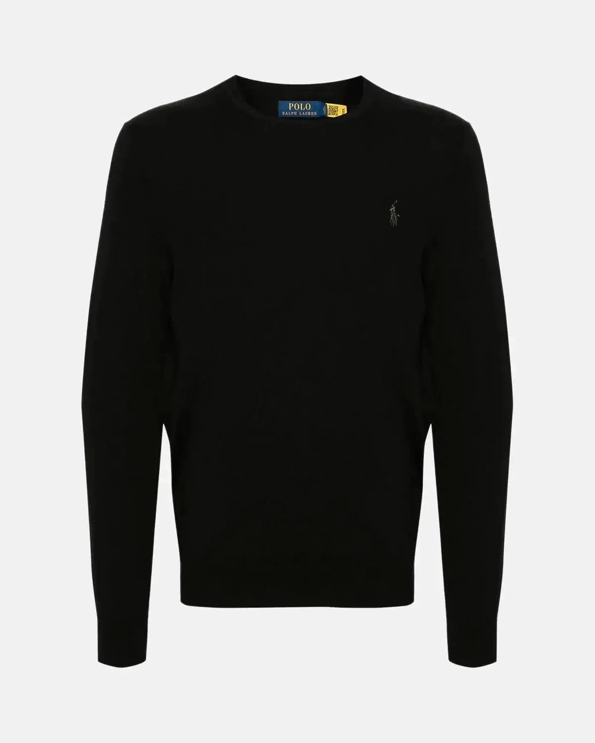 RALPH LAUREN SLIM FIT WASHABLE WOOL CREWNECK JUMPER BLACK | Studio DOS