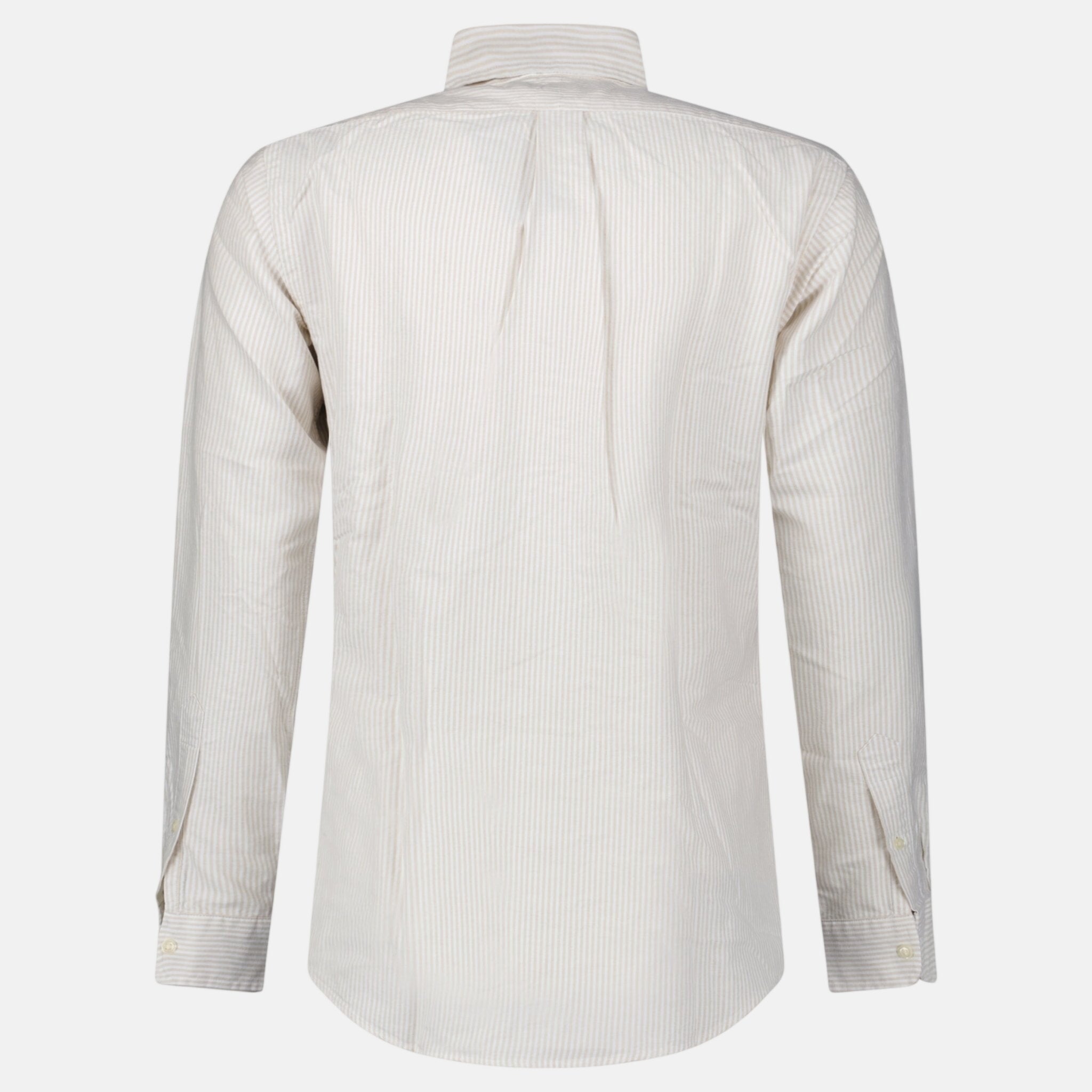 Ralph Lauren Striped Long Sleeve Sport Shirt White Beige | Studio DOS
