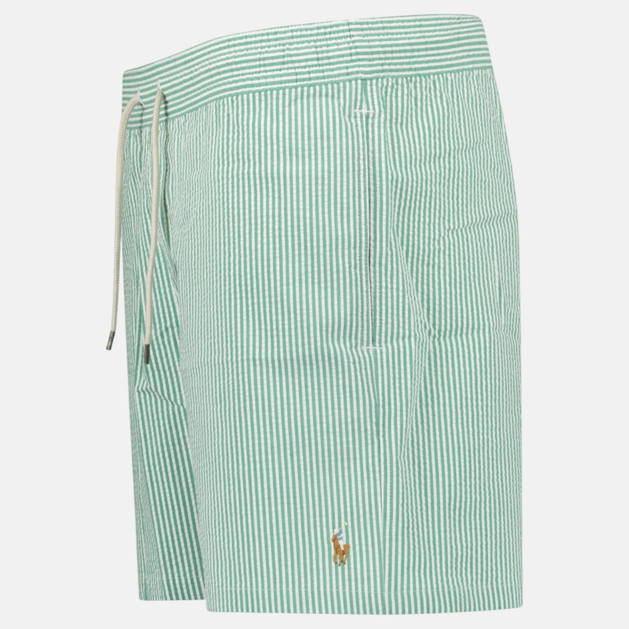 Ralph Lauren Traveller Classic Swim Trunk Raft Green Seersucker | Studio DOS