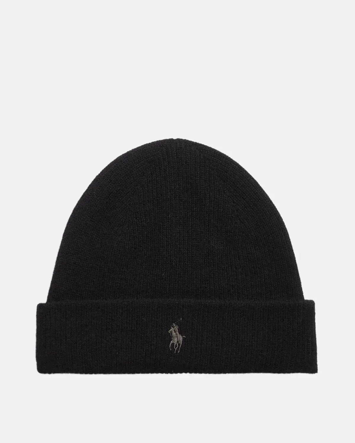 RALPH LAUREN WASHABLE CASHMERE SIGNATURE PONY BEANIE BLACK | Studio DOS