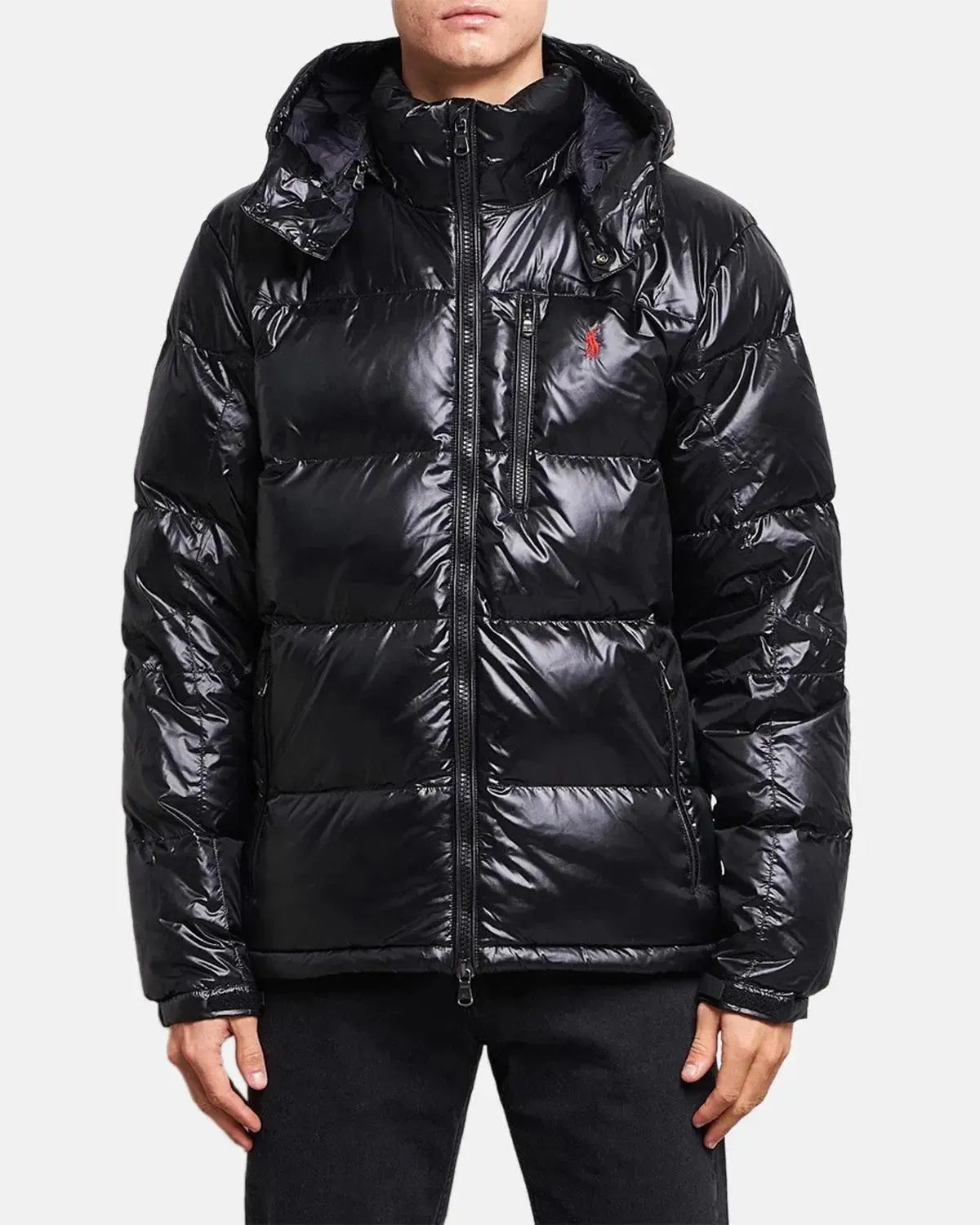 RALPH MENS LAUREN GORHAM GLOSSED DOWN JACKET BLACK GLOSSY | Studio DOS