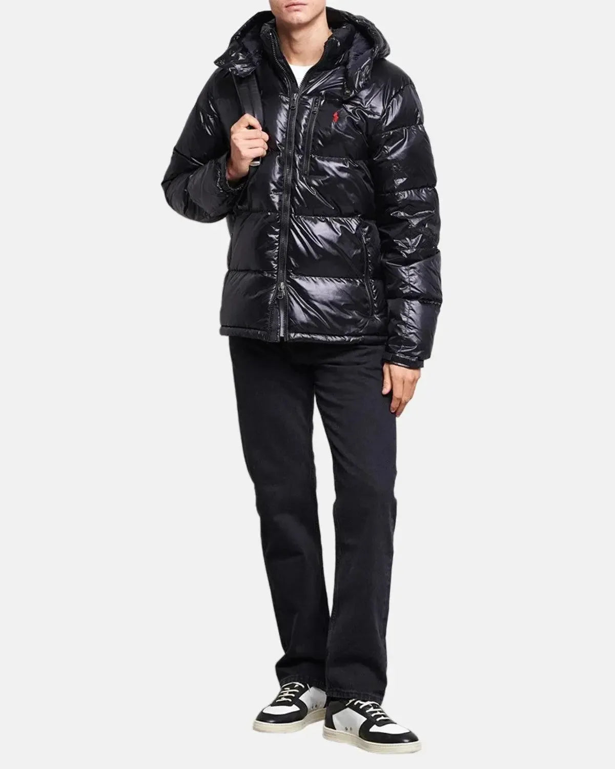 RALPH MENS LAUREN GORHAM GLOSSED DOWN JACKET BLACK GLOSSY | Studio DOS