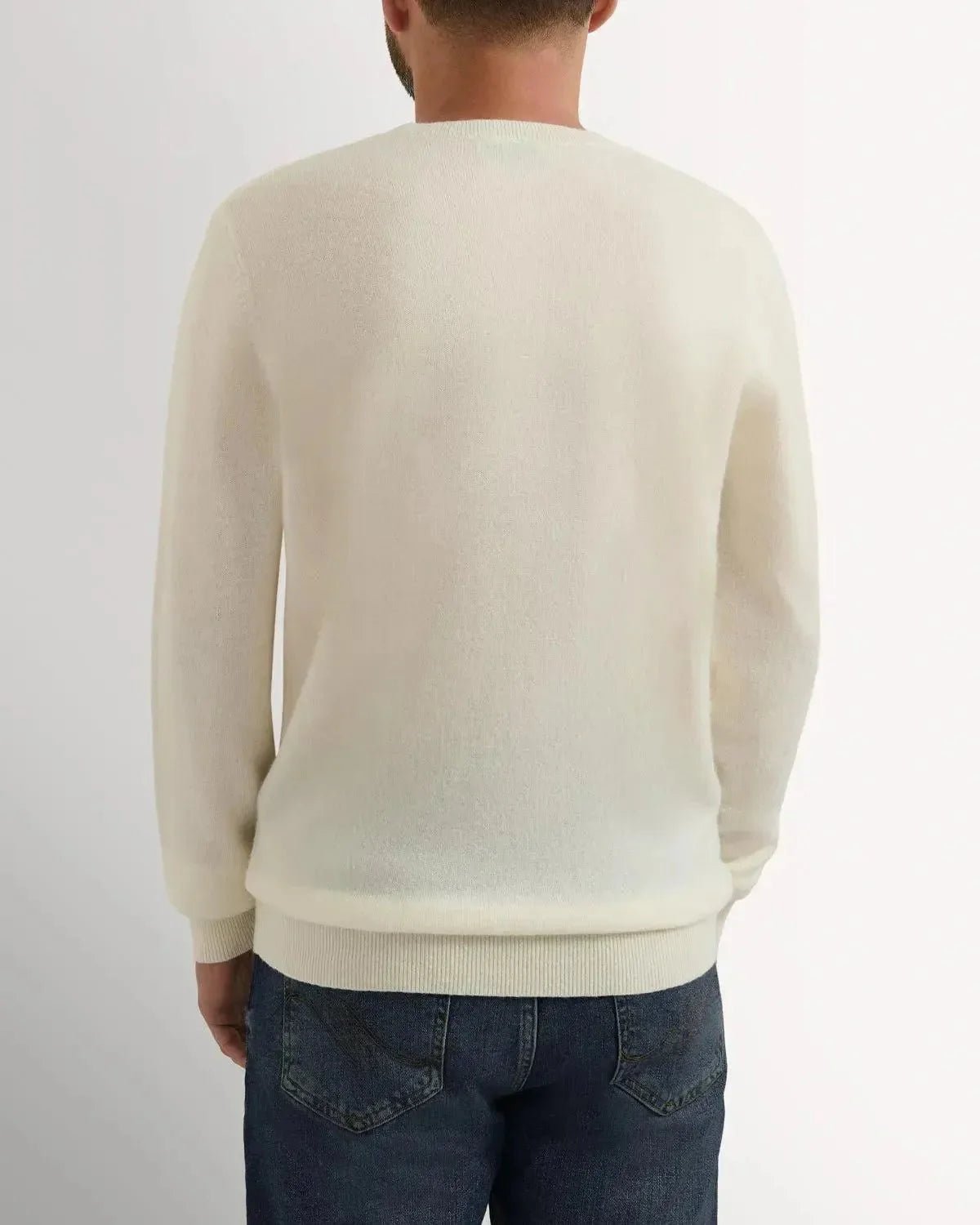 Richard James Cashmere Mix Crew Neck Knit Cream | Studio DOS