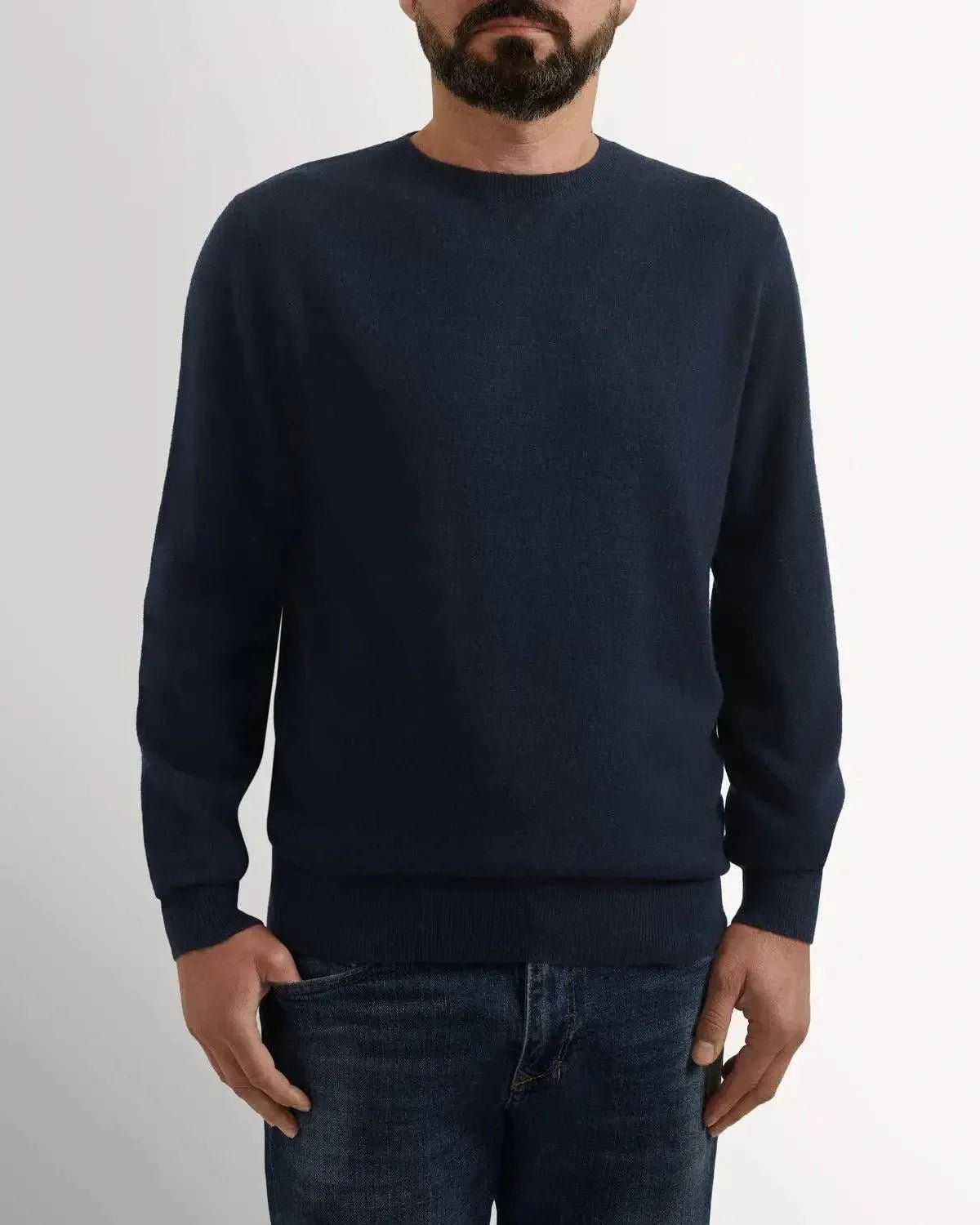 Richard James Cashmere Mix Crew Neck Knit Navy | Studio DOS