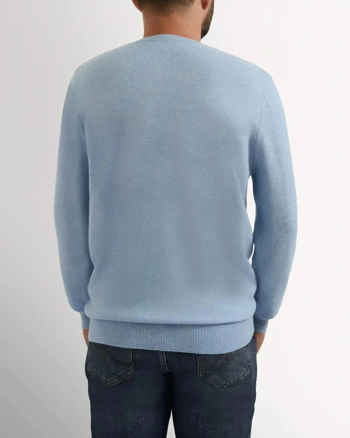 Richard James Cashmere Mix Crew Neck Knit Sky Blue | Studio DOS