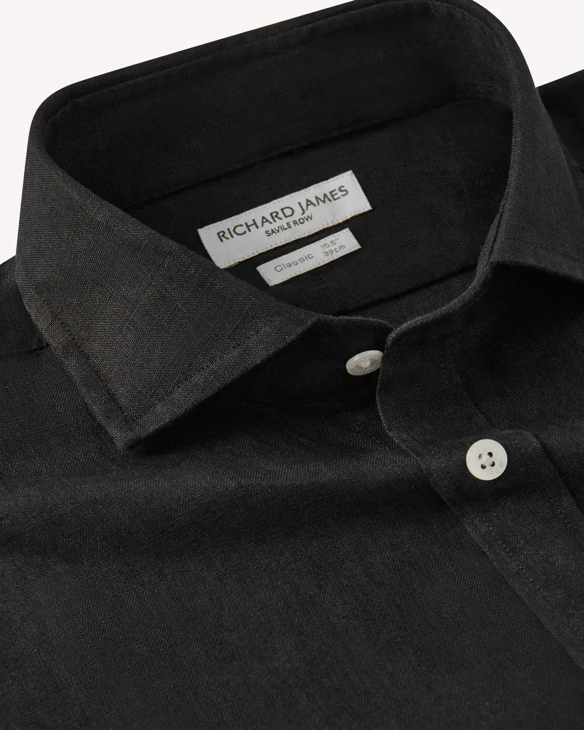 Richard James Classic Linen Shirt Black | Studio DOS