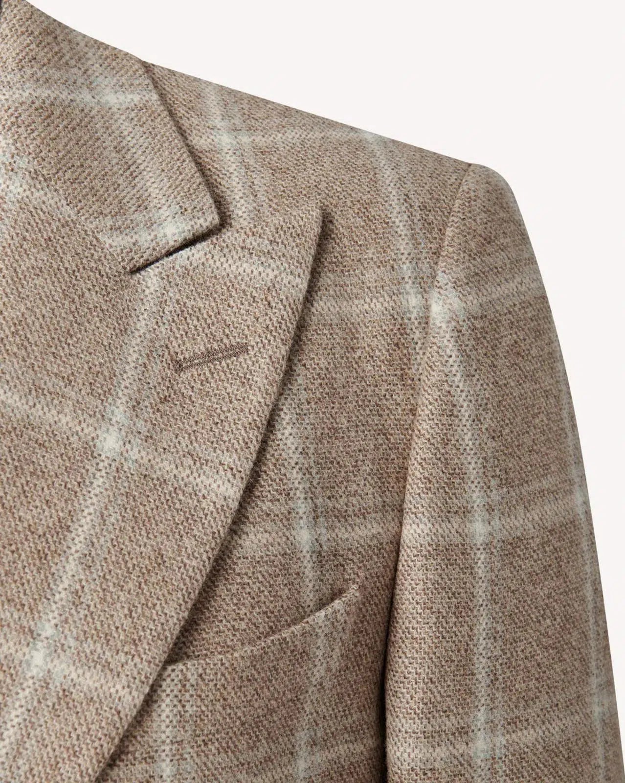 Richard James Double Breasted Large Window Check Jacket Biege Cream | Studio DOS