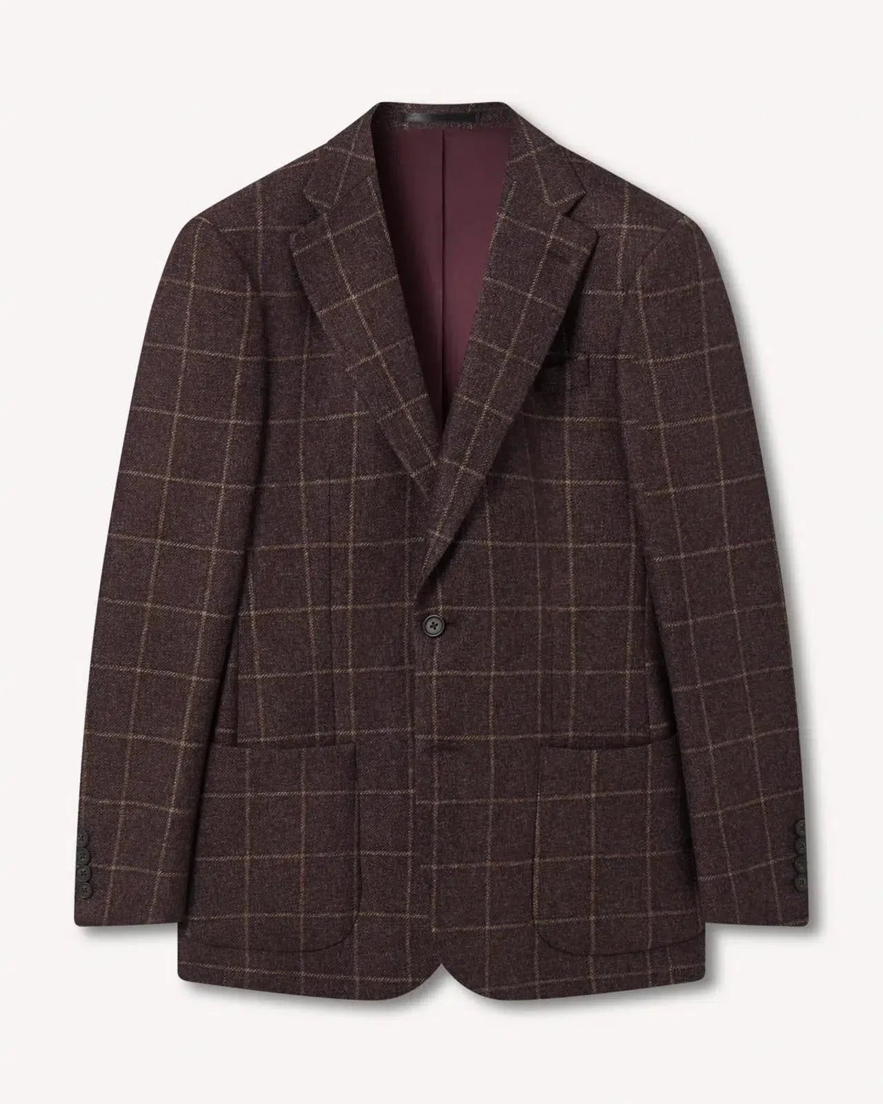 Richard James Large Window Check Tweed Jacket Brown Camel | Studio DOS