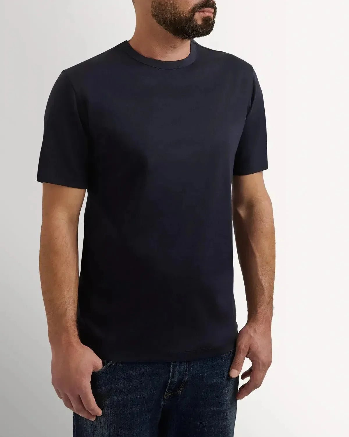 Richard James Mercerised Cotton T-Shirt Navy | Studio DOS