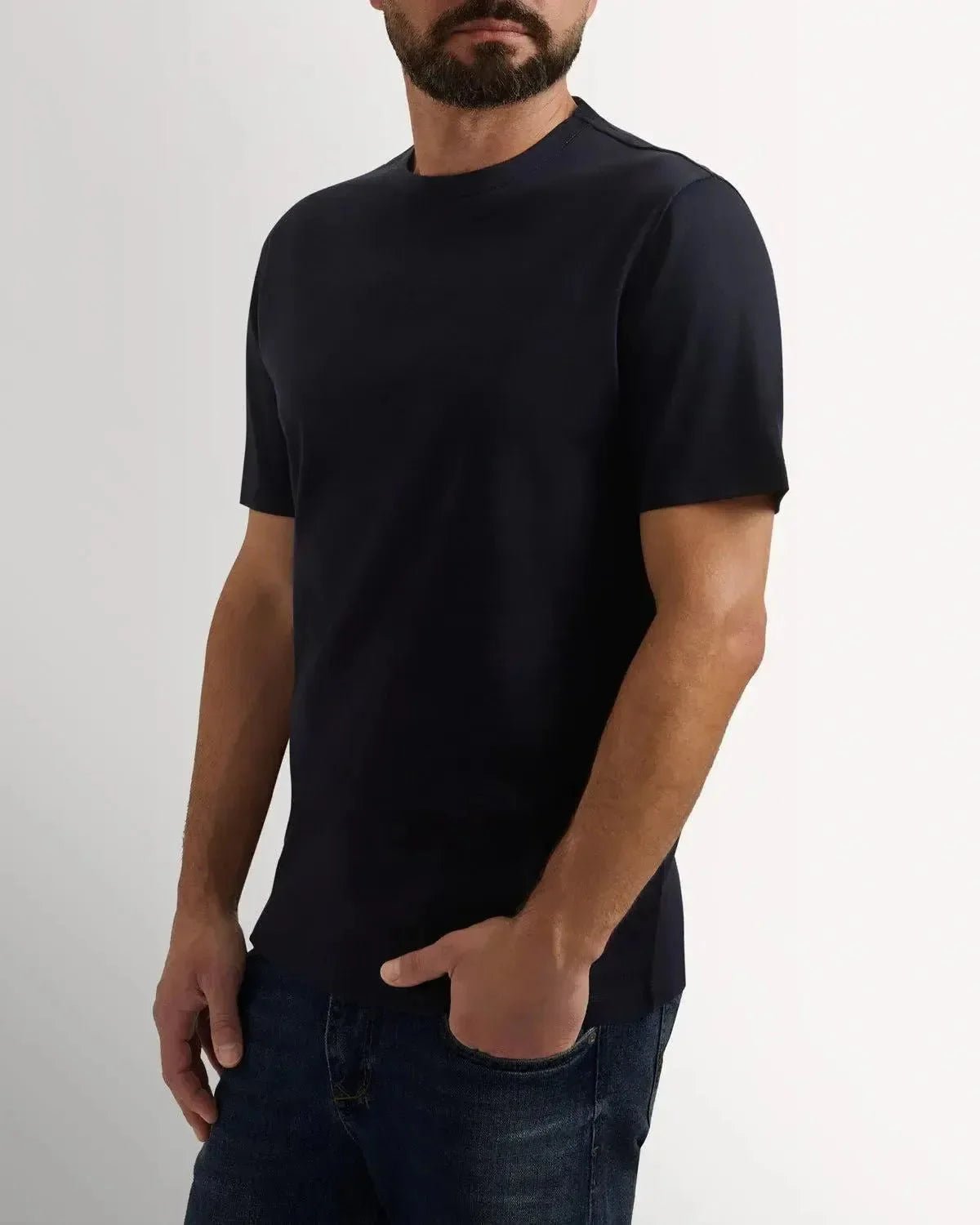 Richard James Mercerised Cotton T-Shirt Navy | Studio DOS