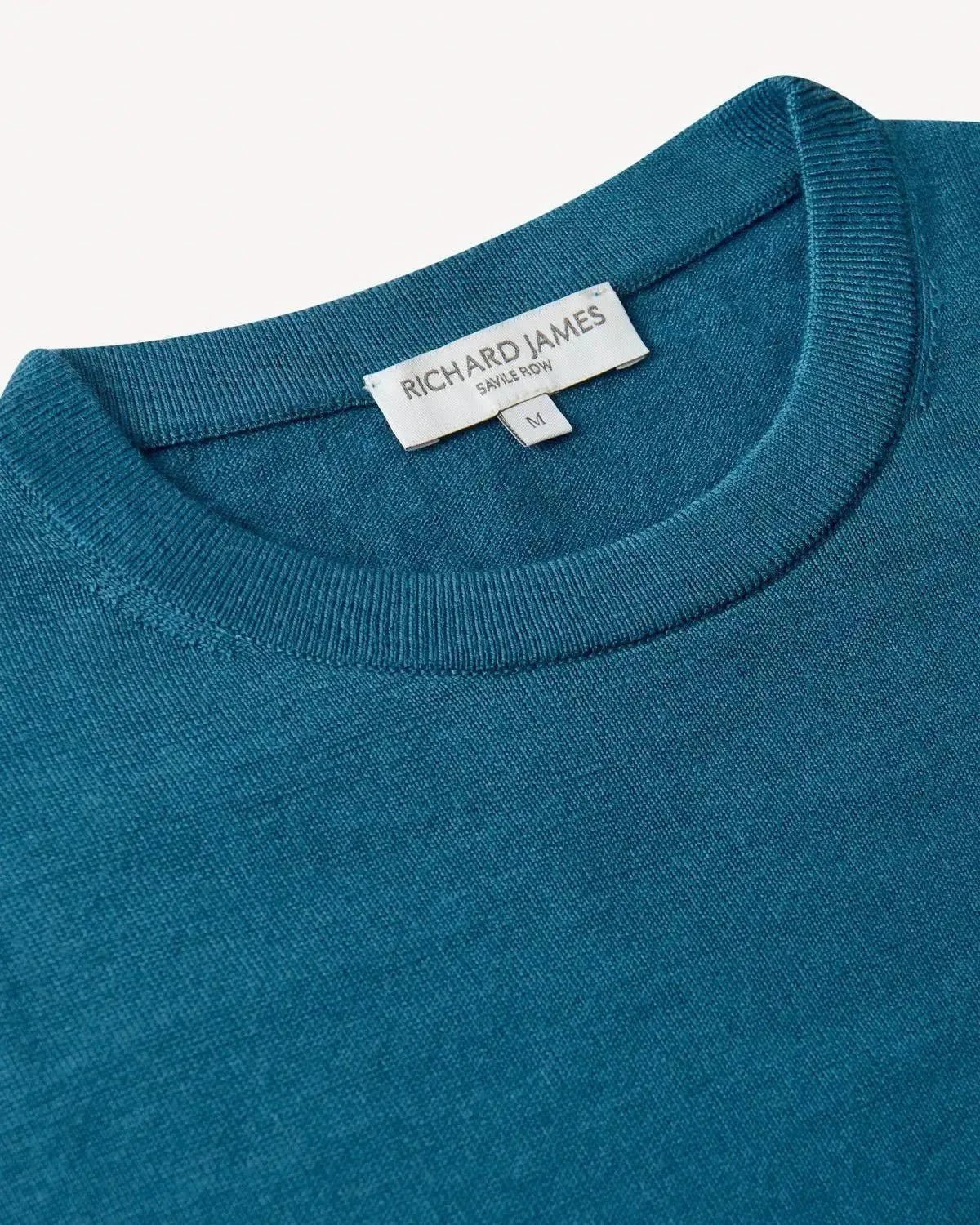 Richard James Merino Wool Crew Neck Knit Cobalt | Studio DOS