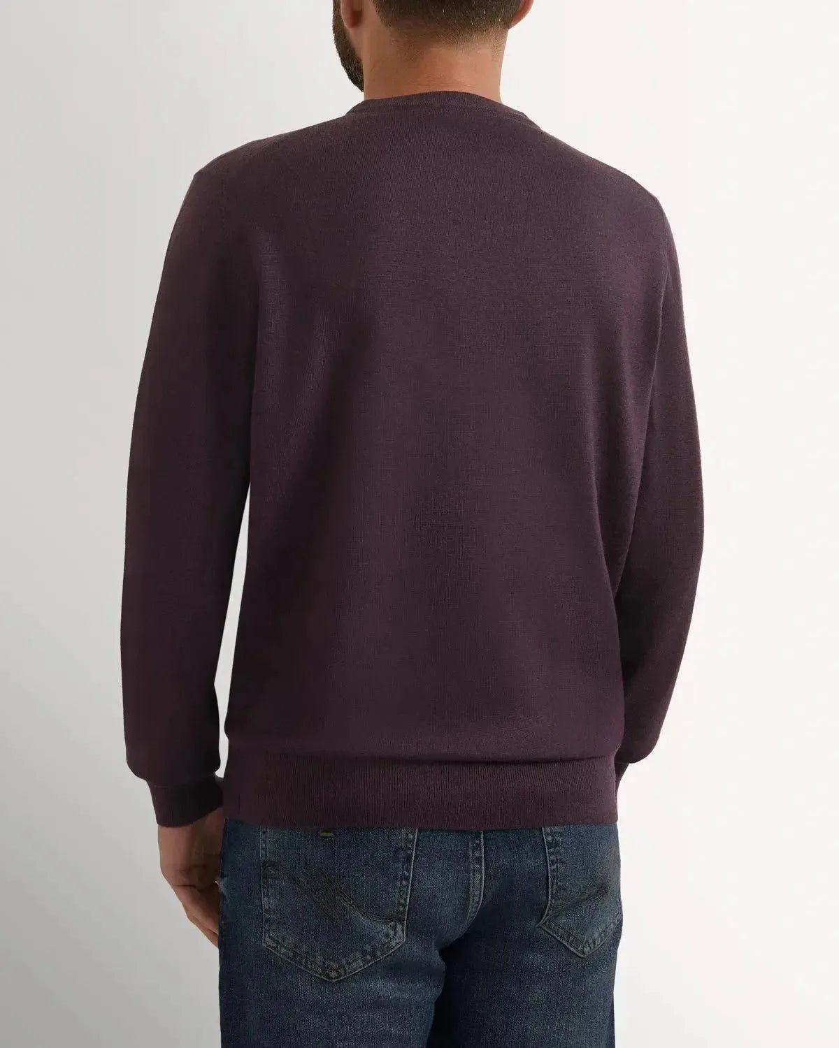 Richard James Merino Wool Crew Neck Knit Plum | Studio DOS