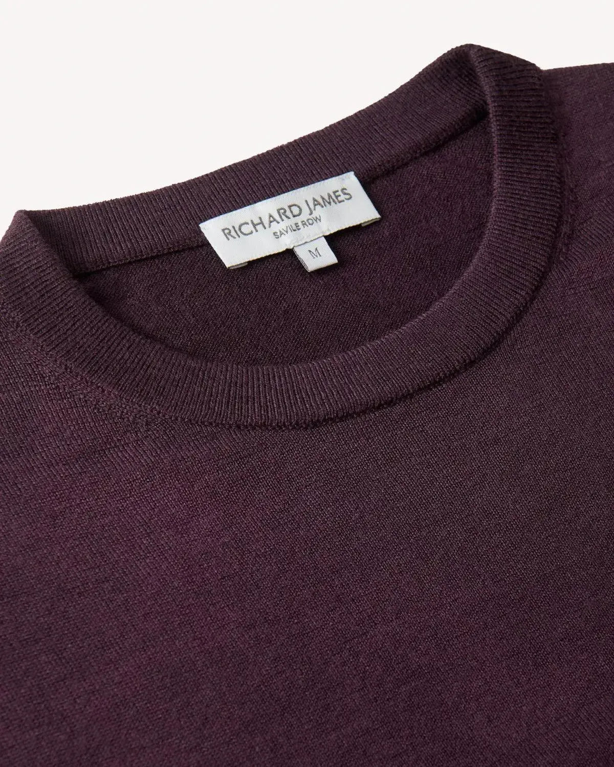 Richard James Merino Wool Crew Neck Knit Plum | Studio DOS