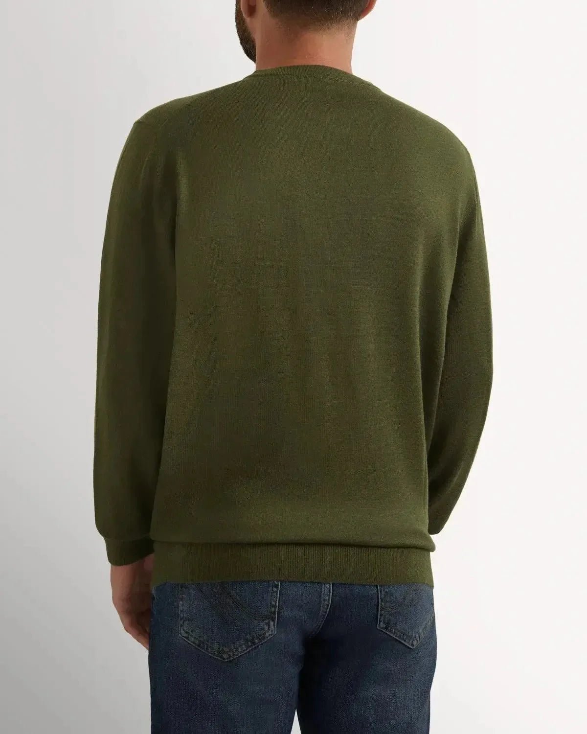 Richard James Merino Wool Crew Neck Knit Sage | Studio DOS