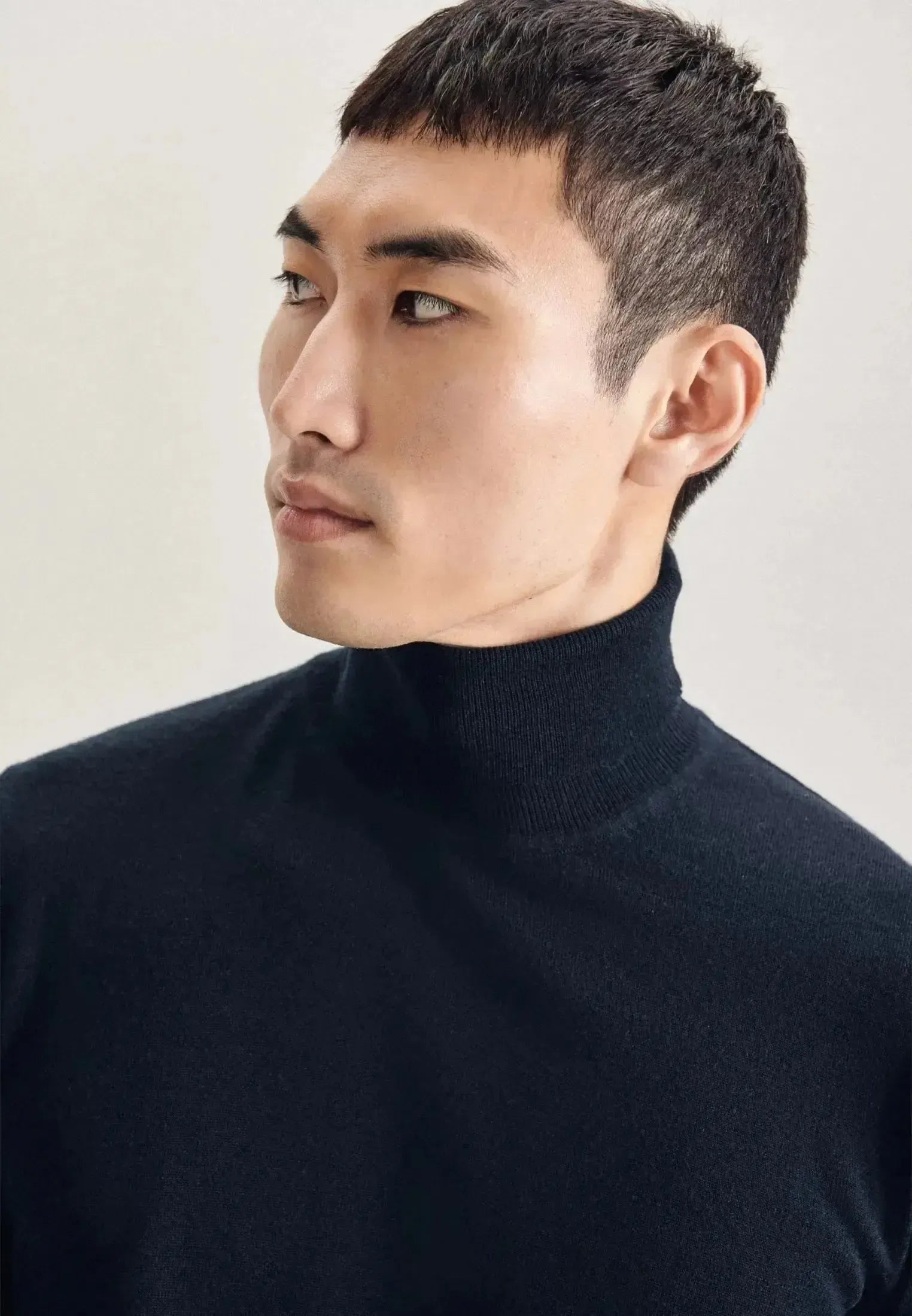Seidensticker Mens Merino Wool Roll Neck Knit Dark Blue | Studio DOS