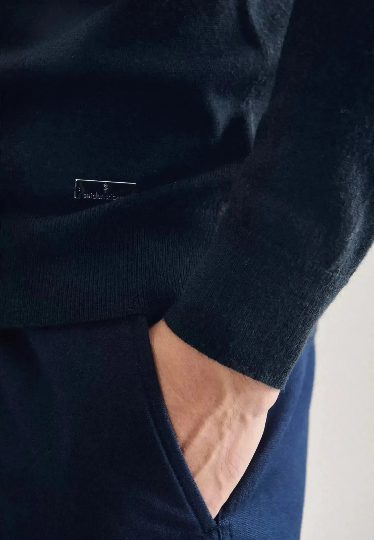 Seidensticker Mens Merino Wool Roll Neck Knit Dark Blue | Studio DOS