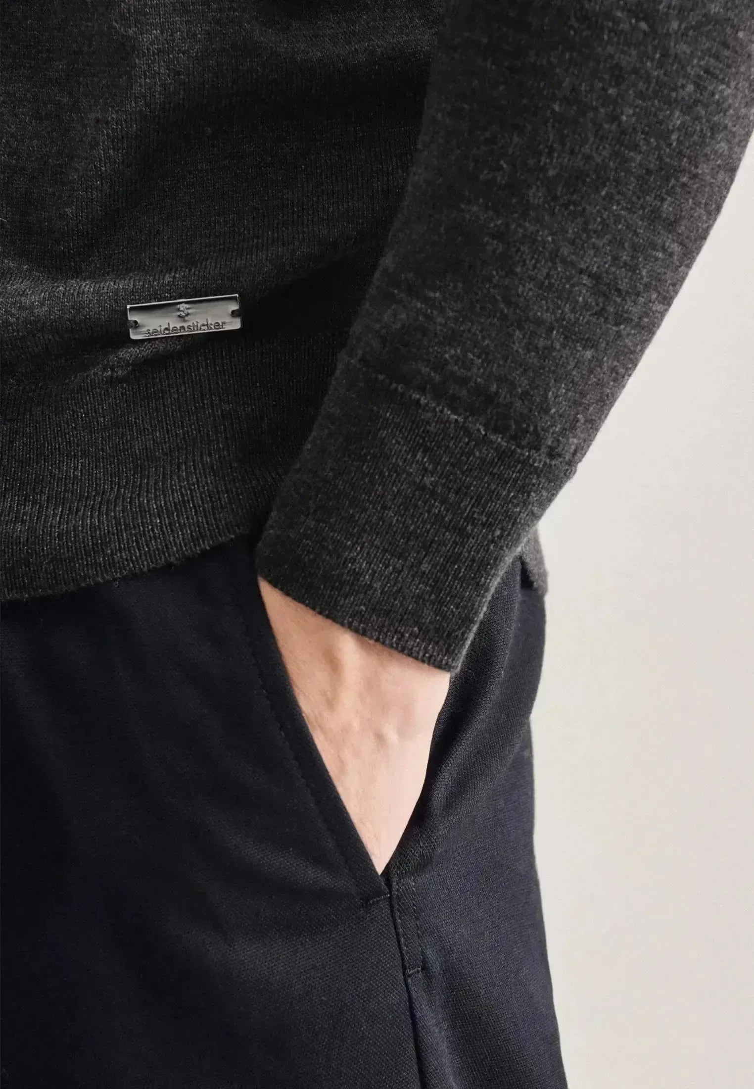 Seidensticker Mens Merino Wool Roll Neck Knit Grey | Studio DOS