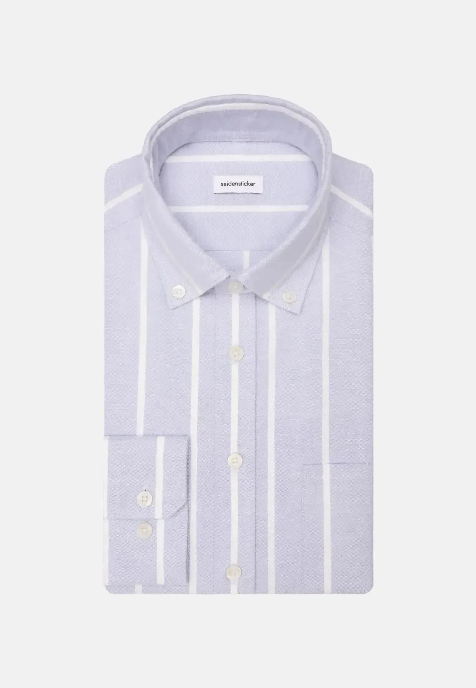 Seidensticker Mens Regular Fit Button Down Striped Oxford Shirt Light Blue | Studio DOS