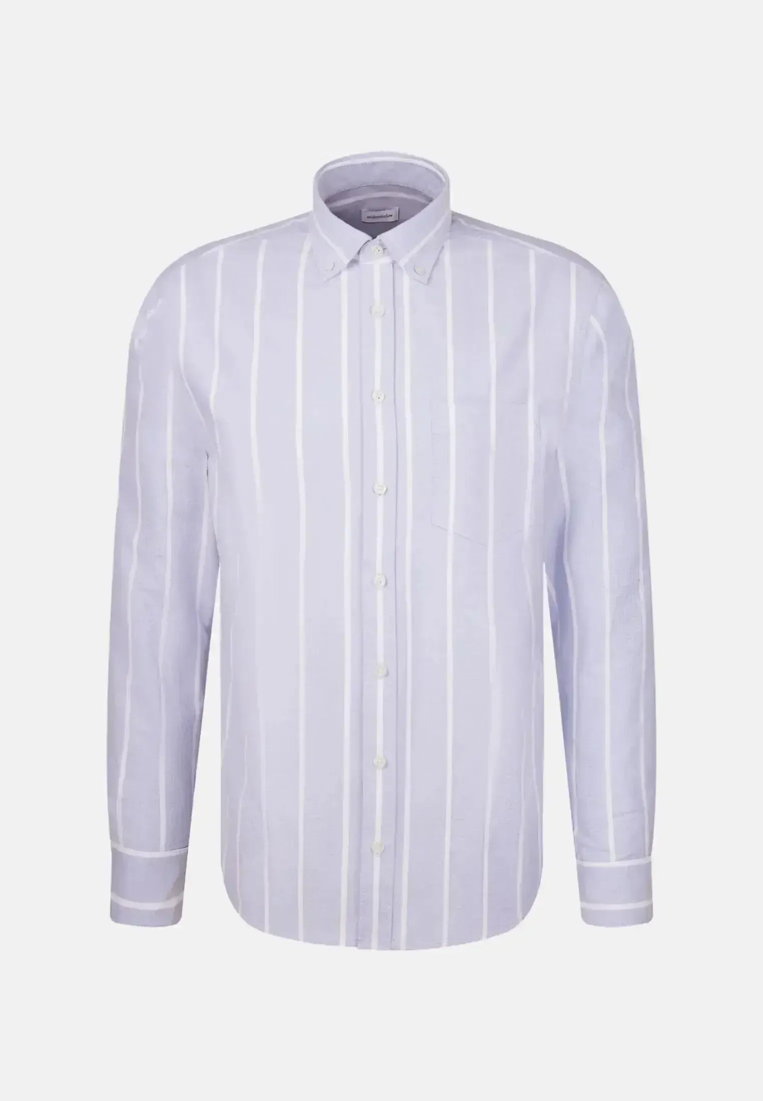 Seidensticker Mens Regular Fit Button Down Striped Oxford Shirt Light Blue | Studio DOS