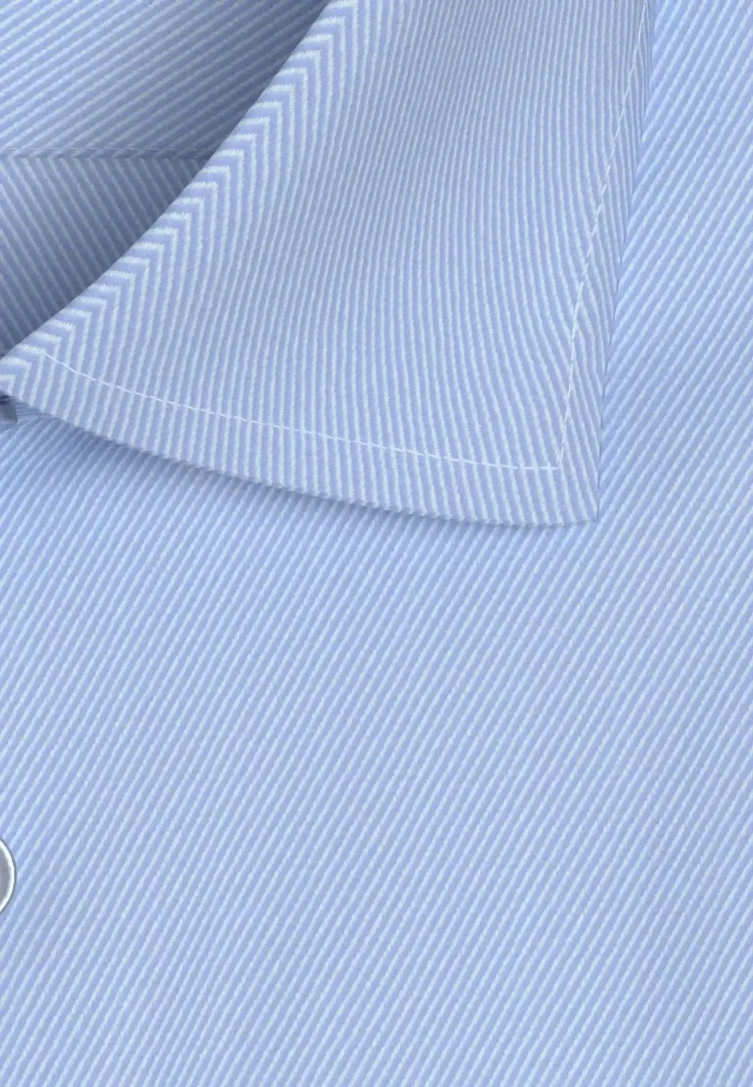 Seidensticker Mens Regular Fit No Iron Business Kent Contrast Patch Business Shirt Light Blue | Studio DOS