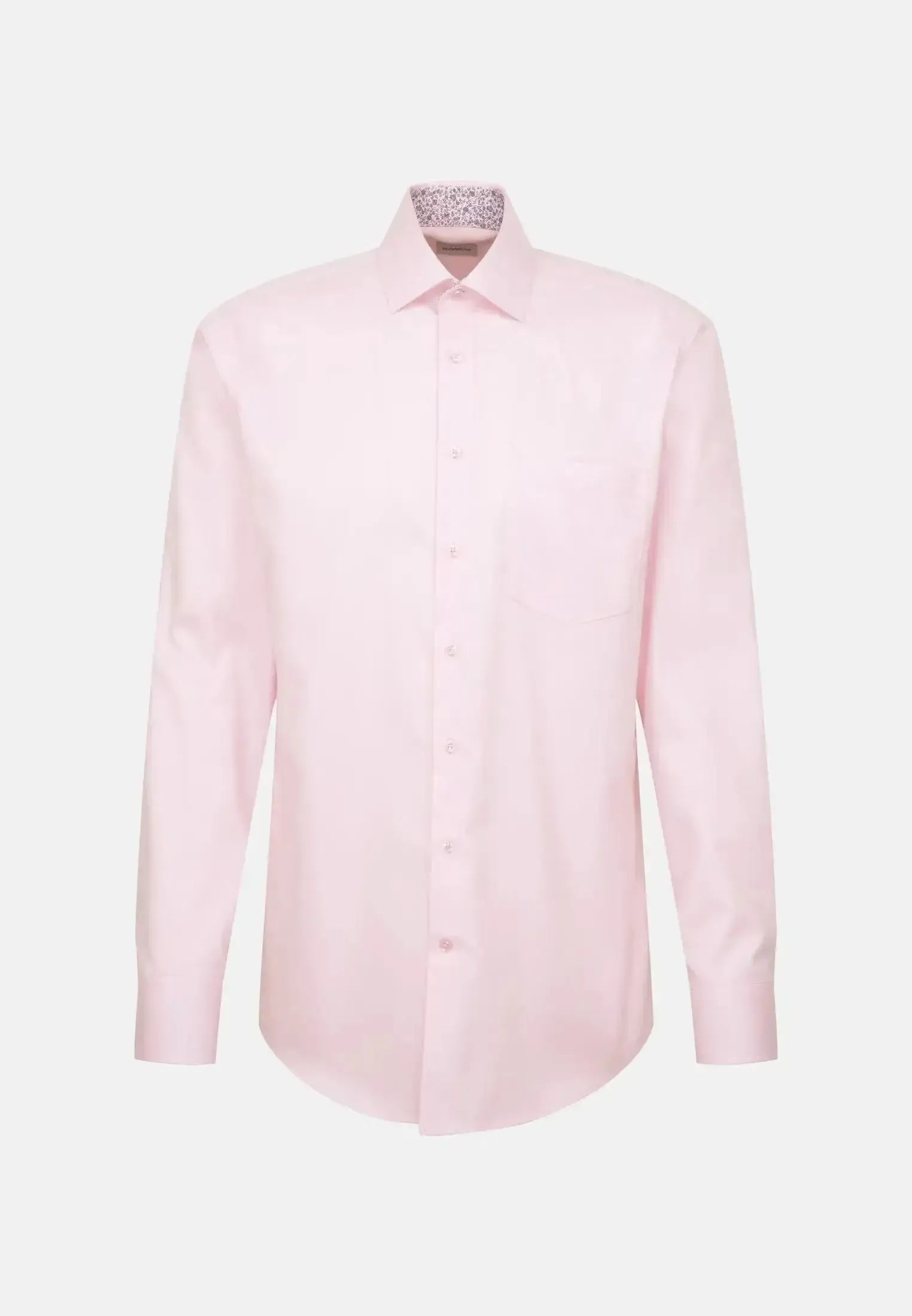 Seidensticker Mens Regular Fit No Iron Business Kent Contrast Patch Business Shirt Pink | Studio DOS