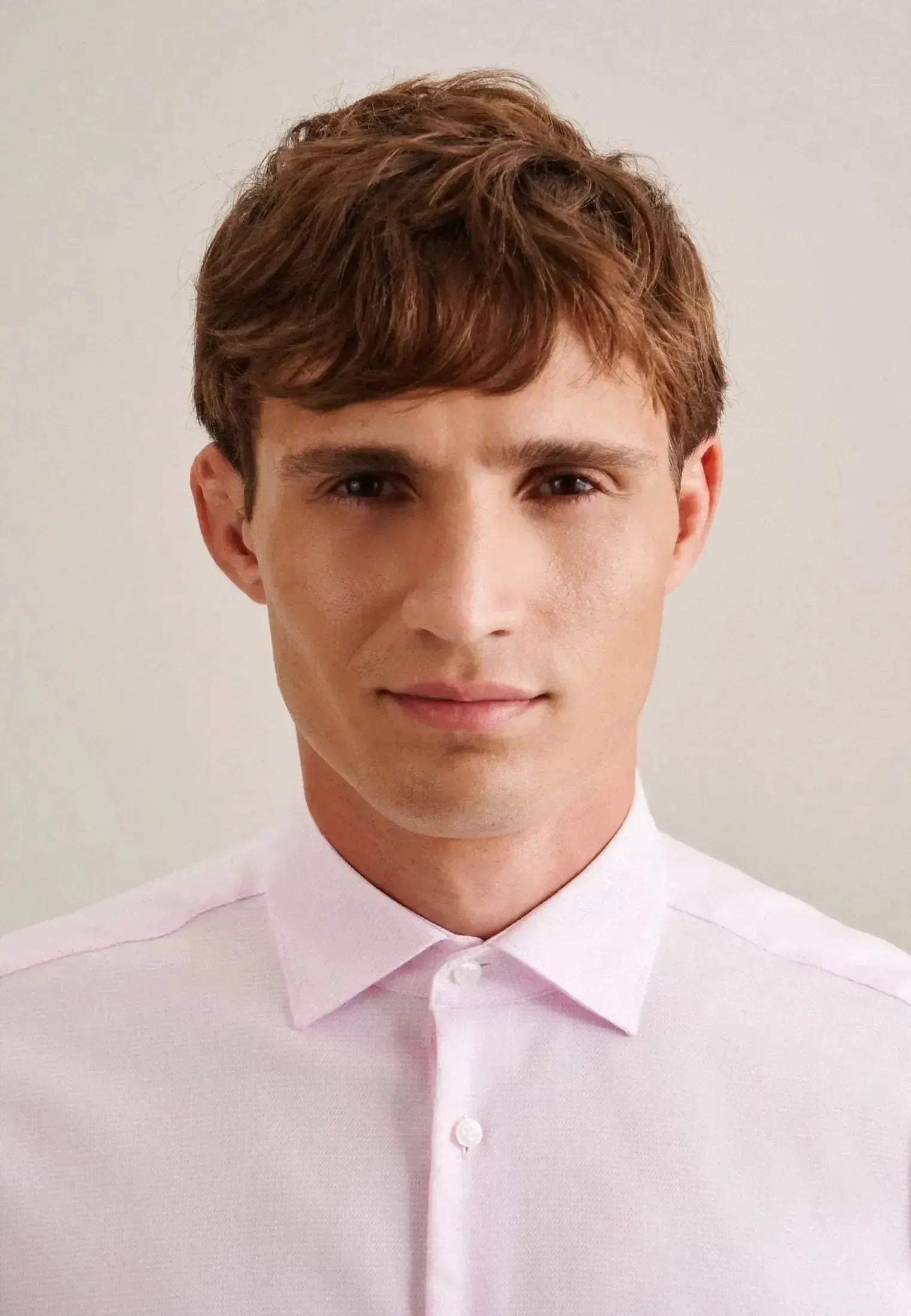 Seidensticker Mens Regular Fit No Iron New Kent Structured Business Shirt Pink | Studio DOS
