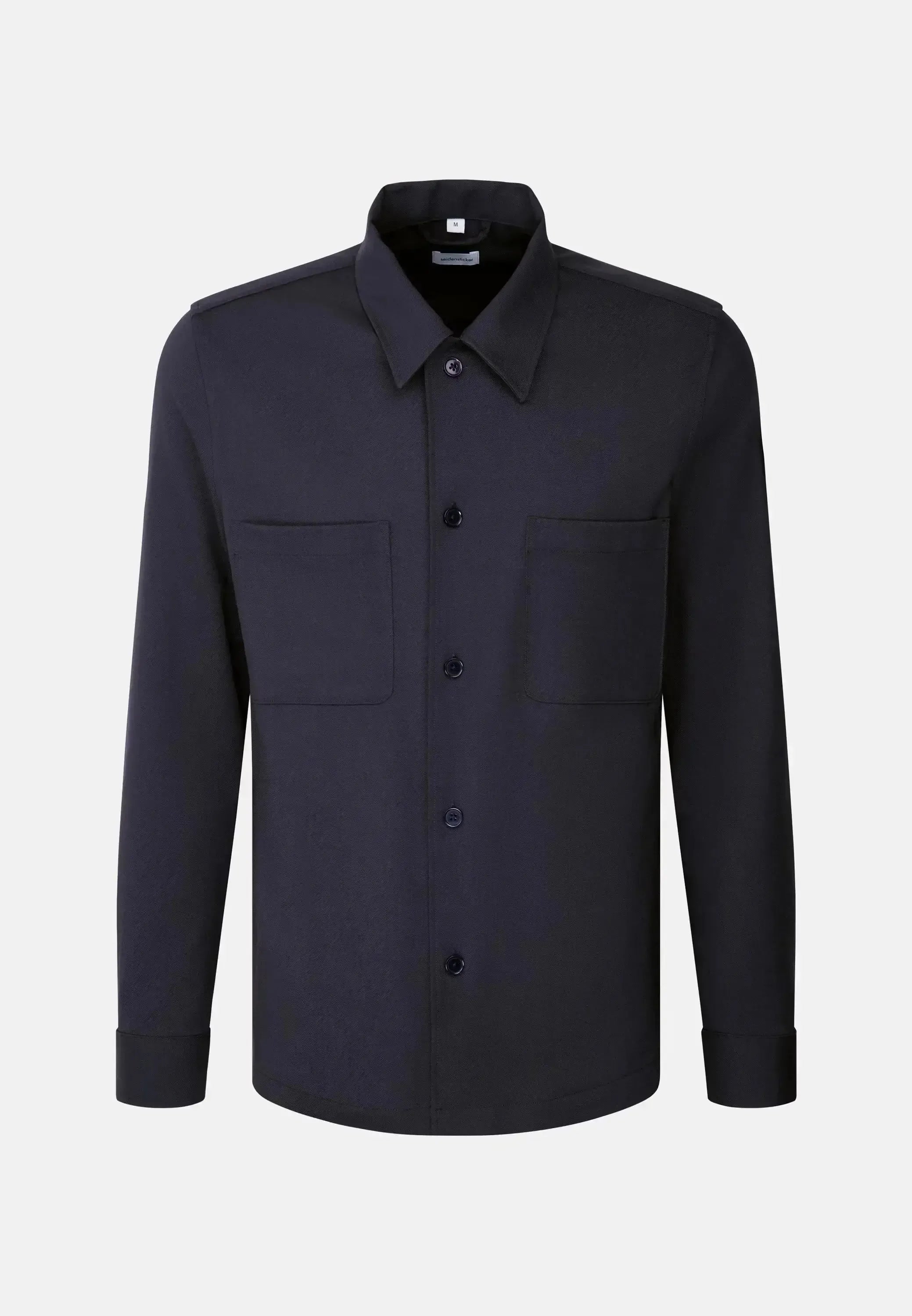 Seidensticker Mens Regular Fit Wool Mix Casual Lapel Overshirt Grey | Studio DOS