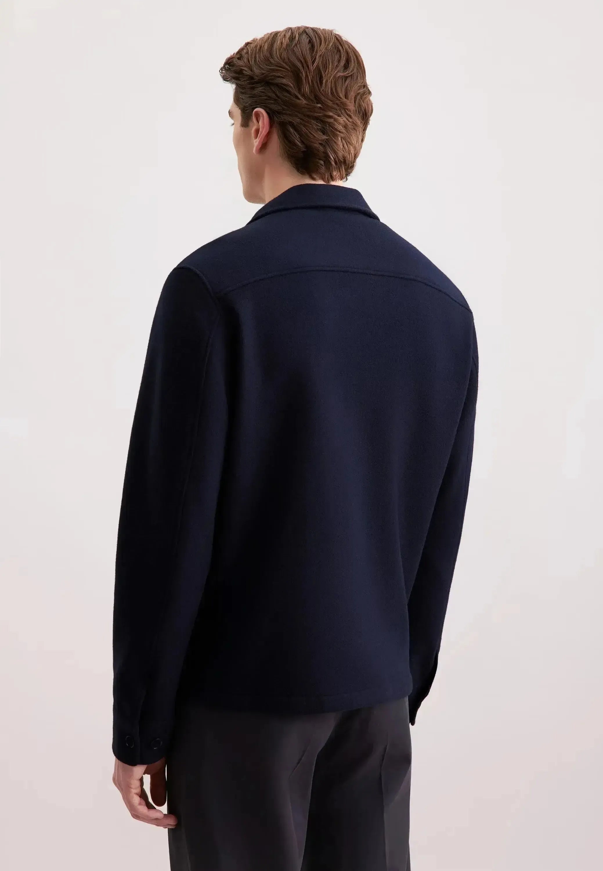 Seidensticker Mens Regular Fit Wool Mix Casual Overshirt Dark Blue | Studio DOS