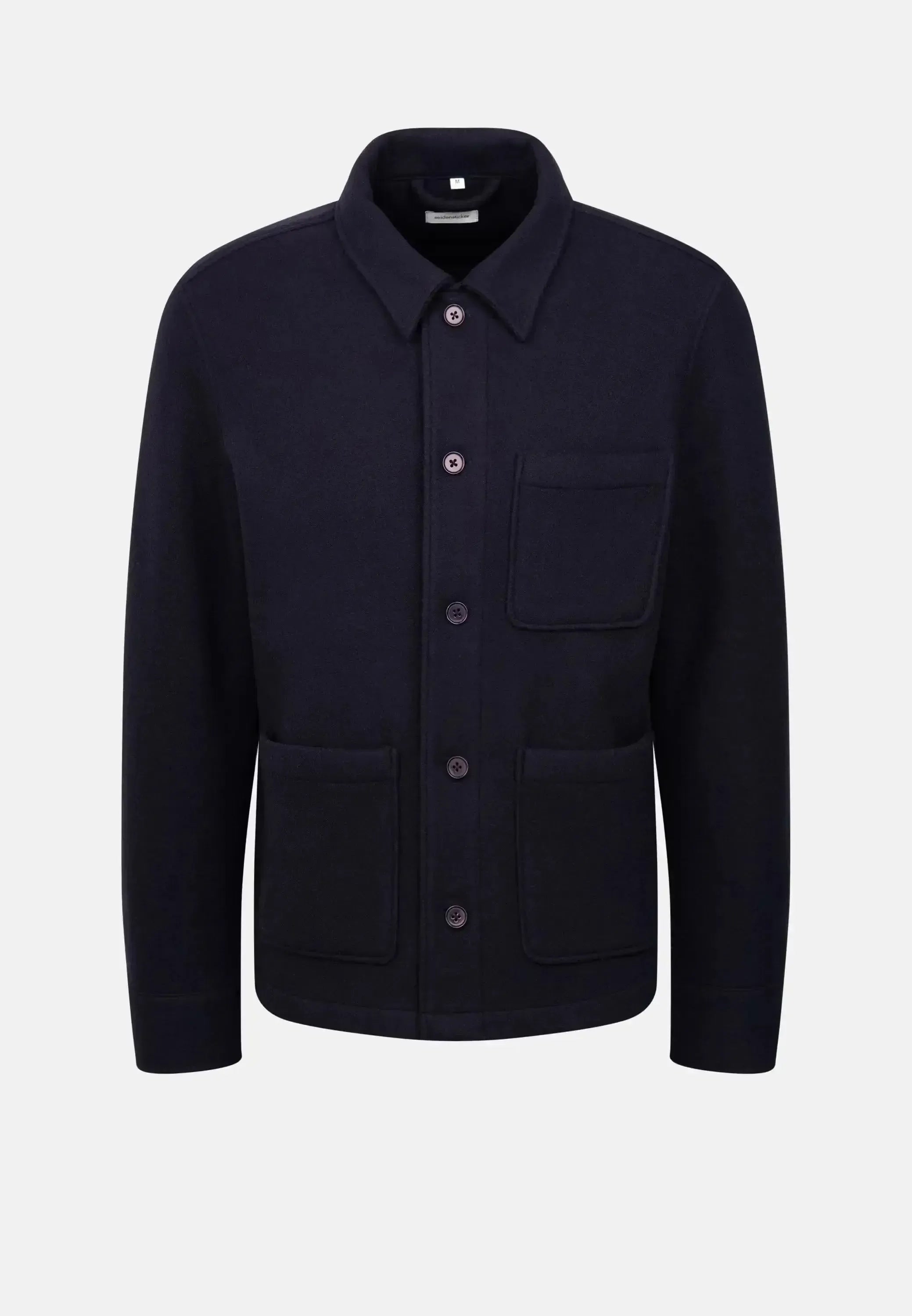 Seidensticker Mens Regular Fit Wool Mix Casual Overshirt Dark Blue | Studio DOS