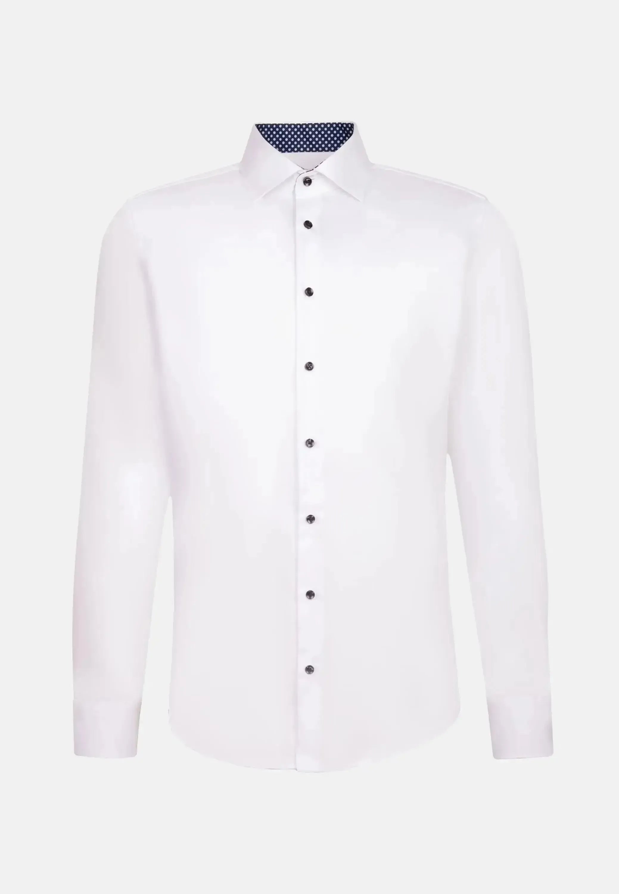 Seidensticker Mens Shaped Fit No Iron Contrast Kent Collar Business Shirt White | Studio DOS