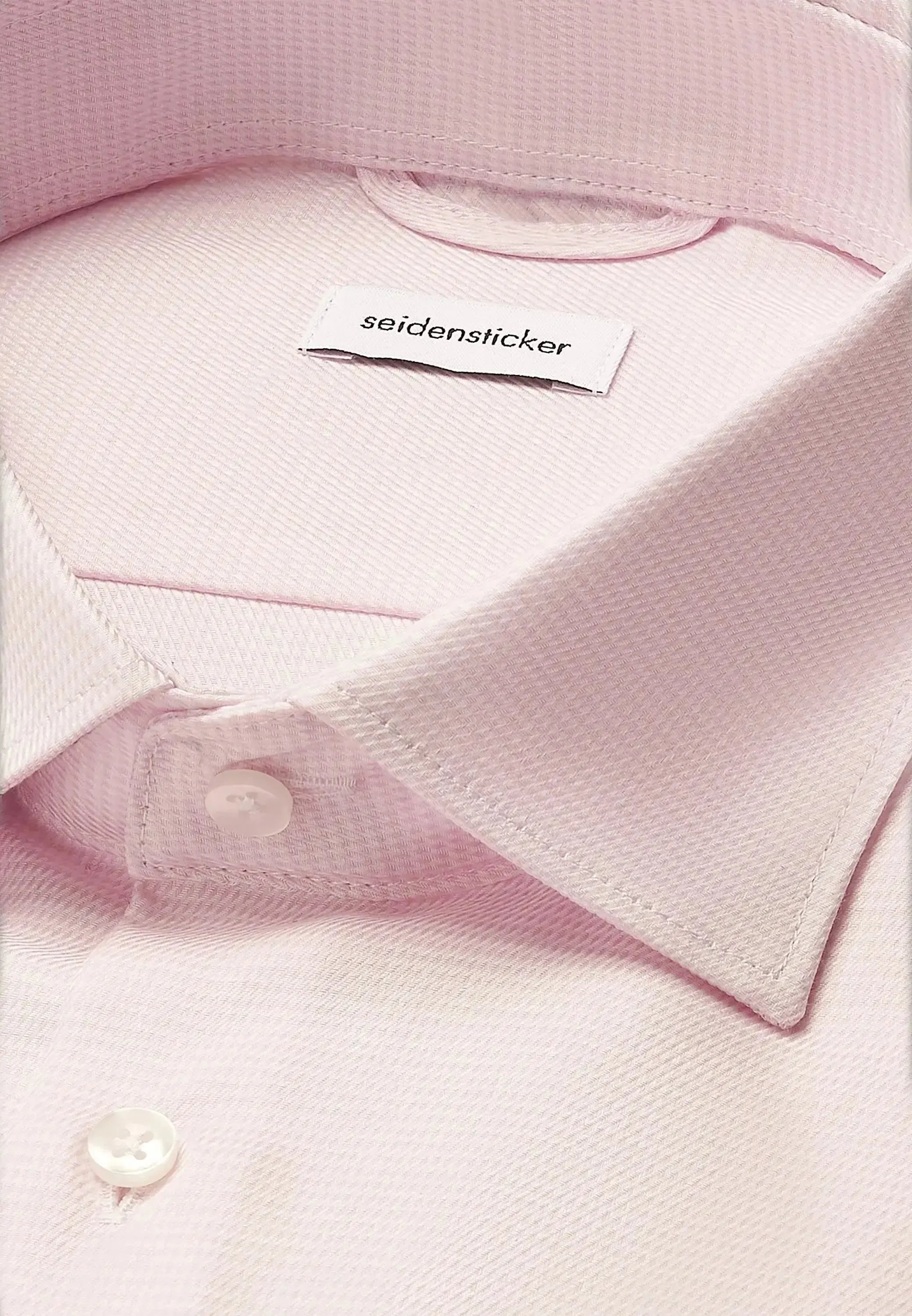 Seidensticker Mens Shaped Fit No Iron New Kent Structured Business Shirt Pink | Studio DOS