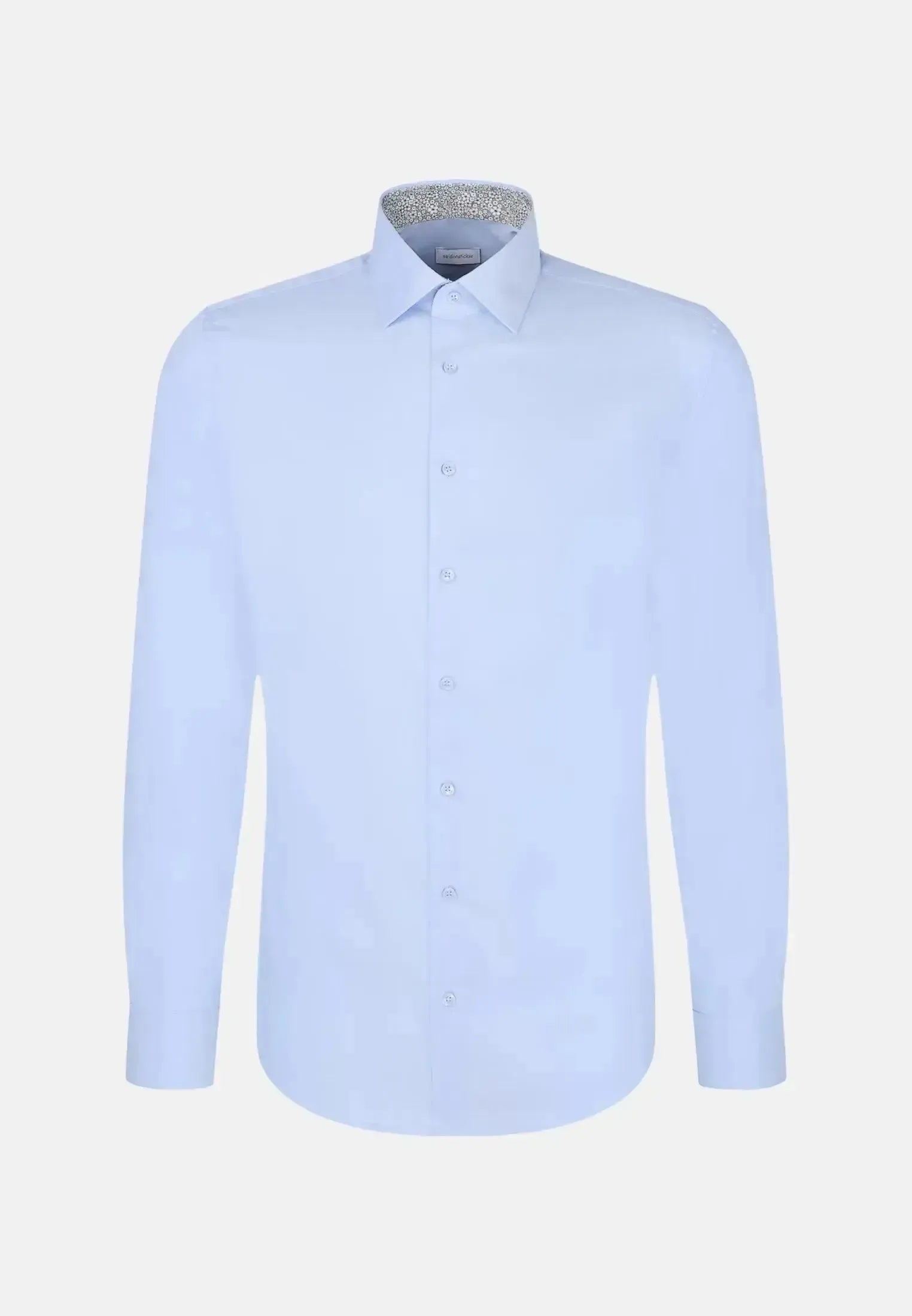 Seidensticker Mens Slim Fit Easy Iron Business Kent Contrast Patch Business Shirt Light Blue | Studio DOS
