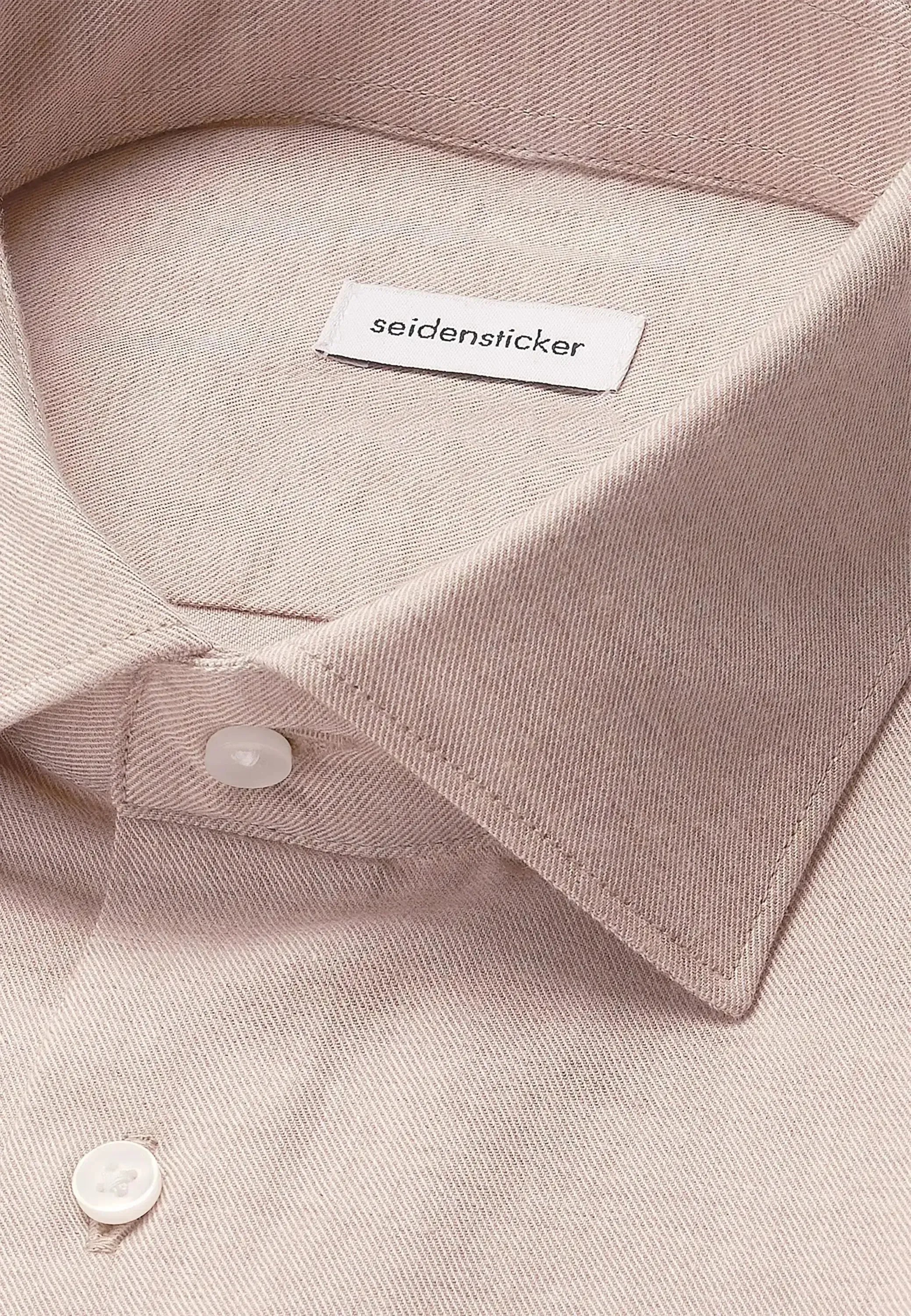 Seidensticker Mens Slim Fit New Kent Flannel Shirt Beige | Studio DOS