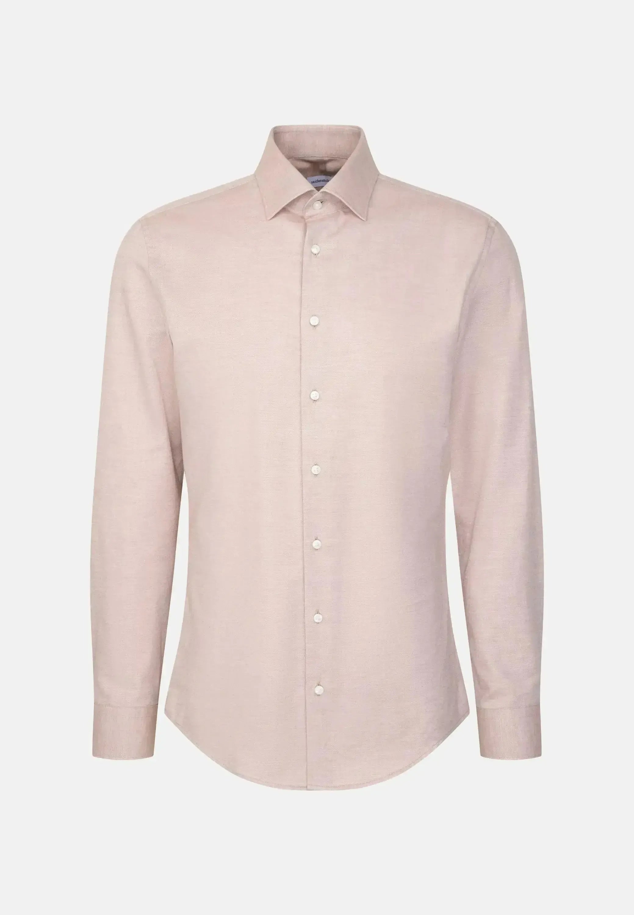 Seidensticker Mens Slim Fit New Kent Flannel Shirt Beige | Studio DOS
