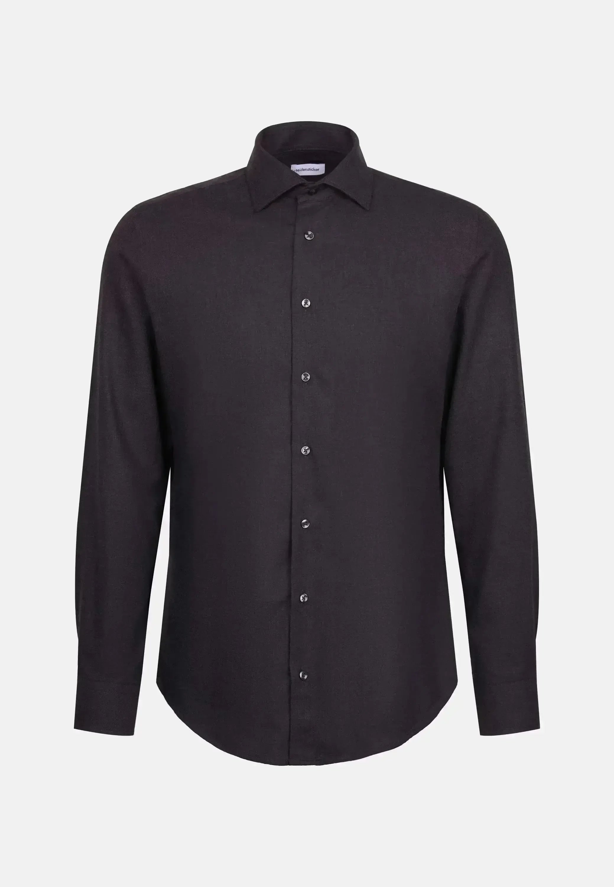 Seidensticker Mens Slim Fit New Kent Flannel Shirt Grey | Studio DOS