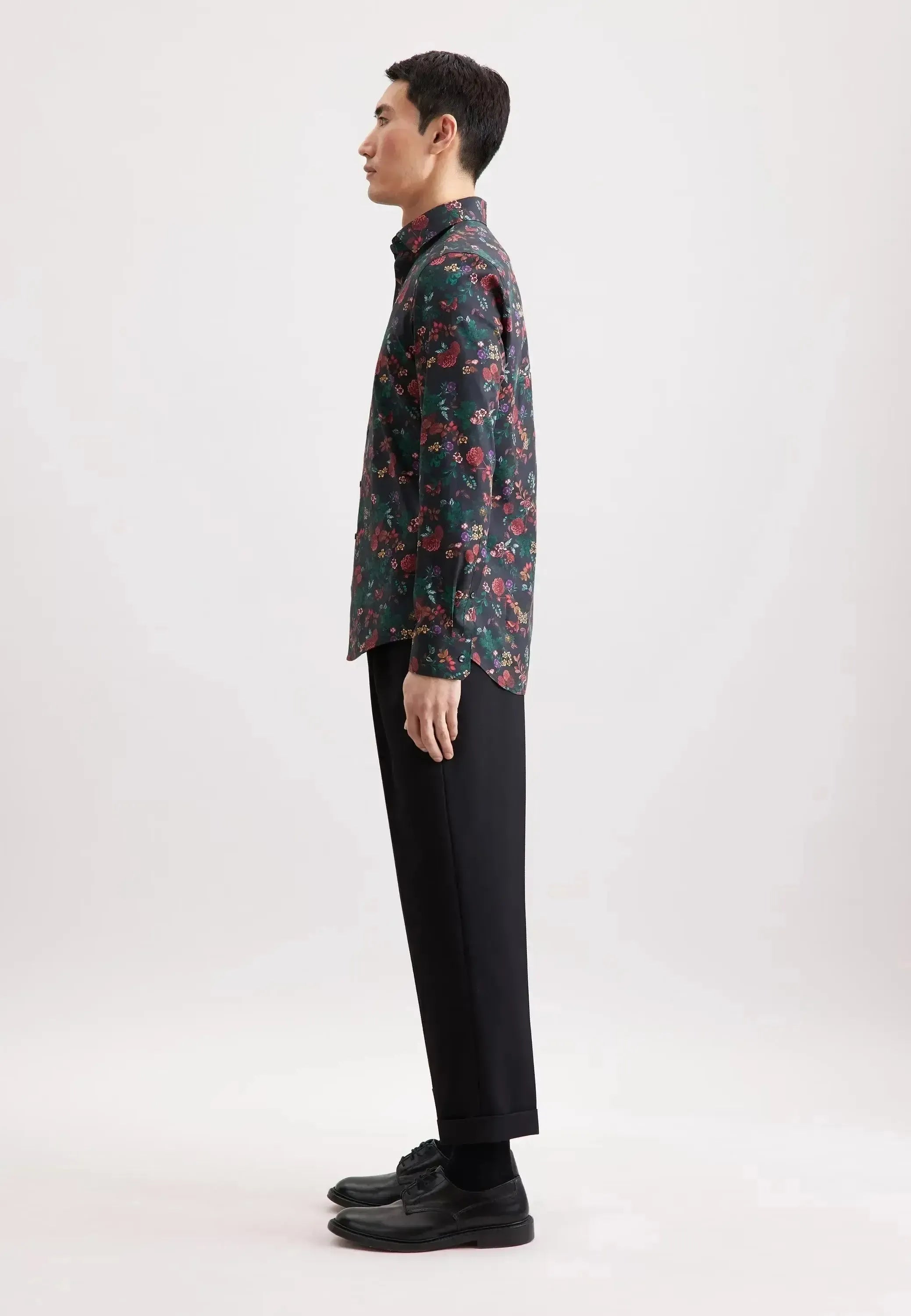 Seidensticker Mens Slim Fit New Kent Floral Shirt Grey | Studio DOS