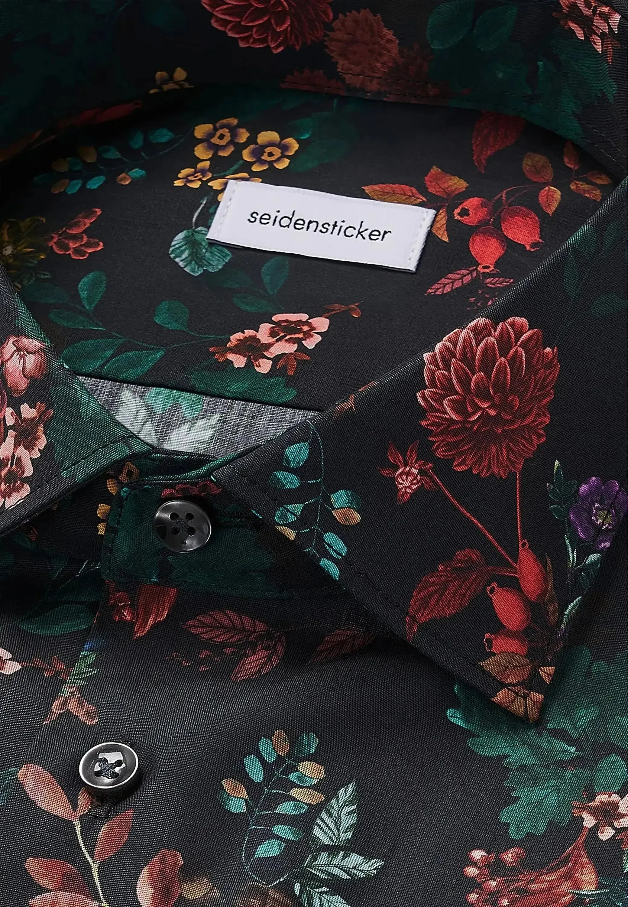 Seidensticker Mens Slim Fit New Kent Floral Shirt Grey | Studio DOS