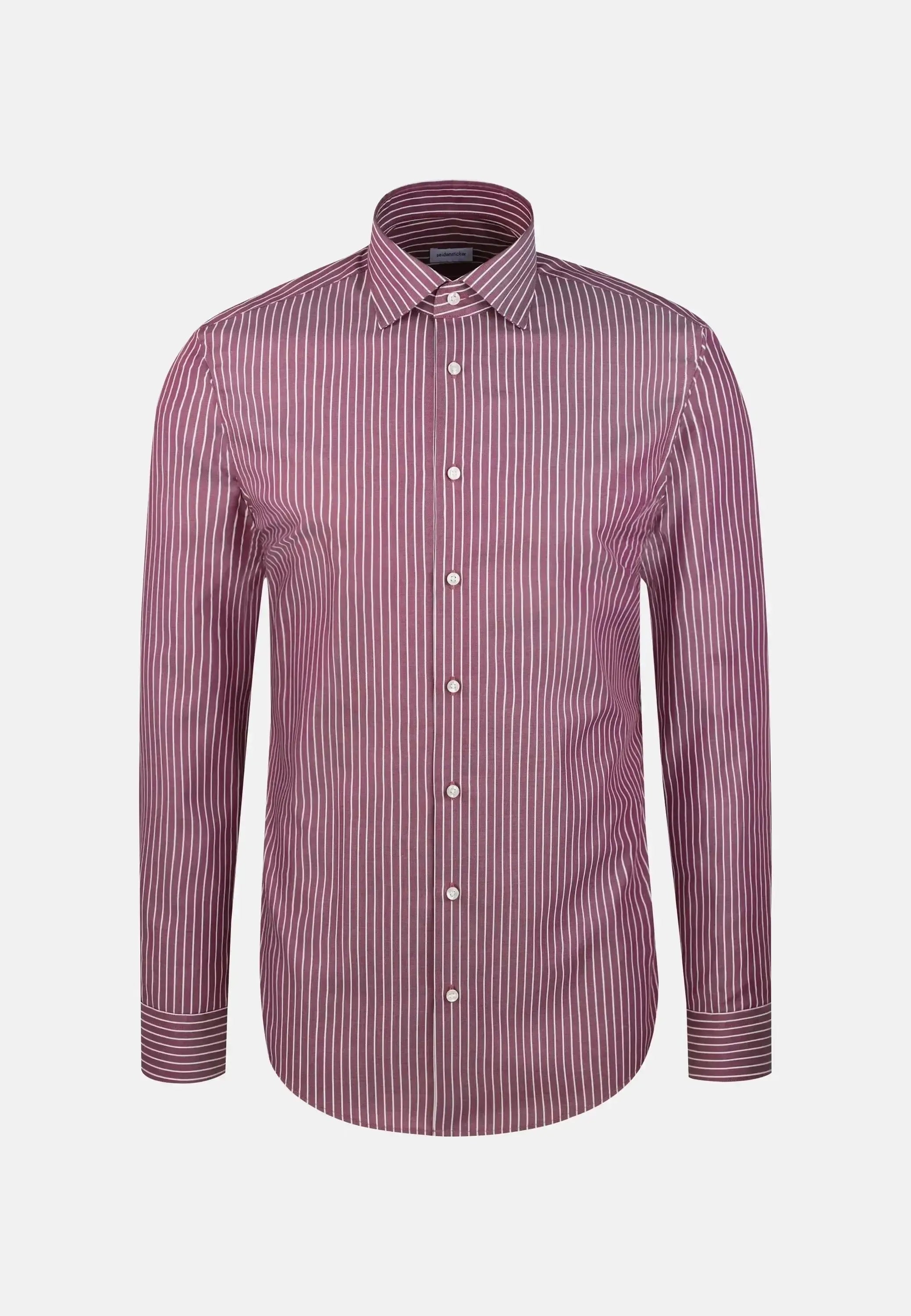 Seidensticker Mens Slim Fit No Iron New Kent Striped Business Shirt Lilac | Studio DOS