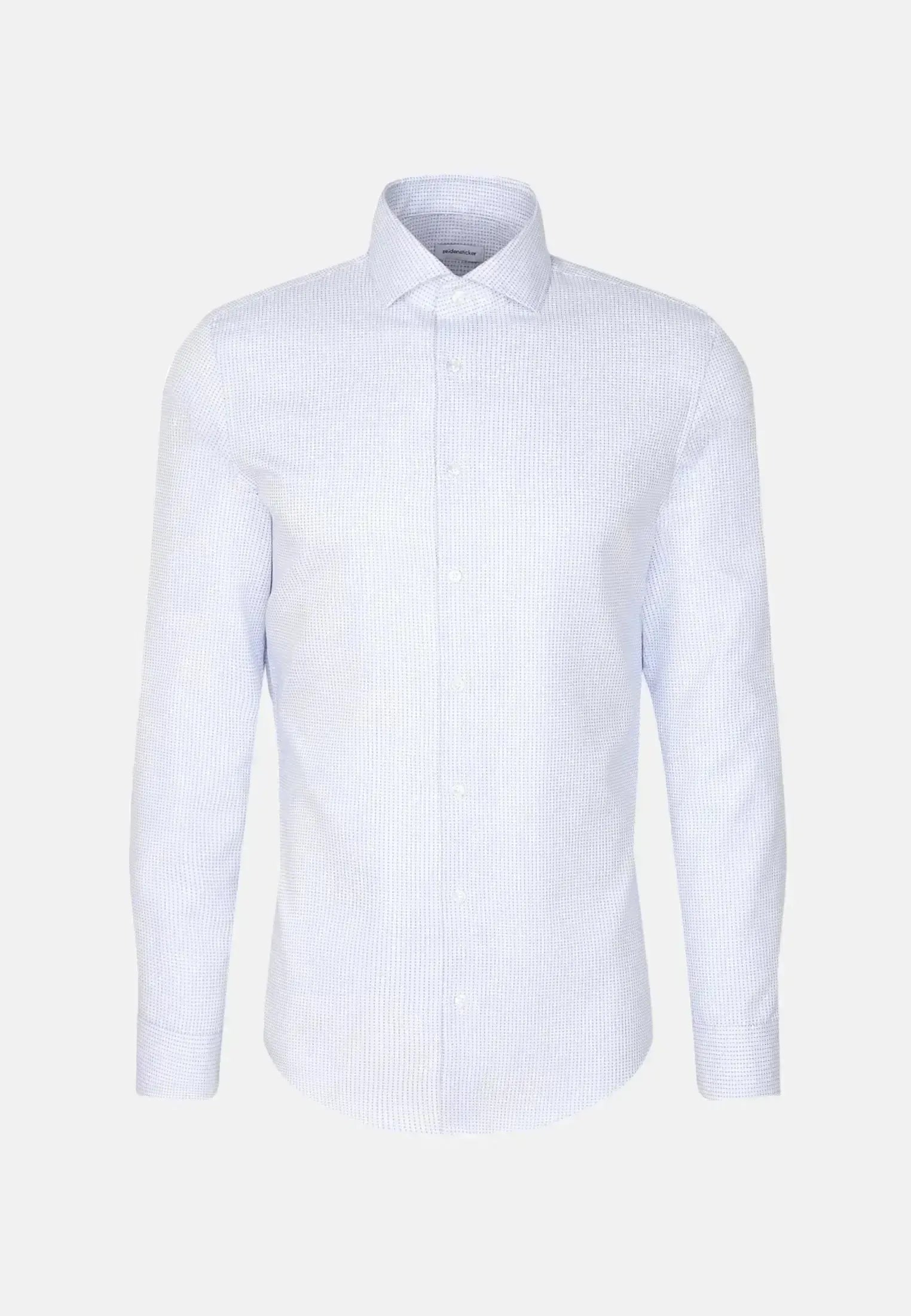 Seidensticker Mens Slim Fit No Iron Spread Kent Structured Pattern Business Shirt Light Blue | Studio DOS