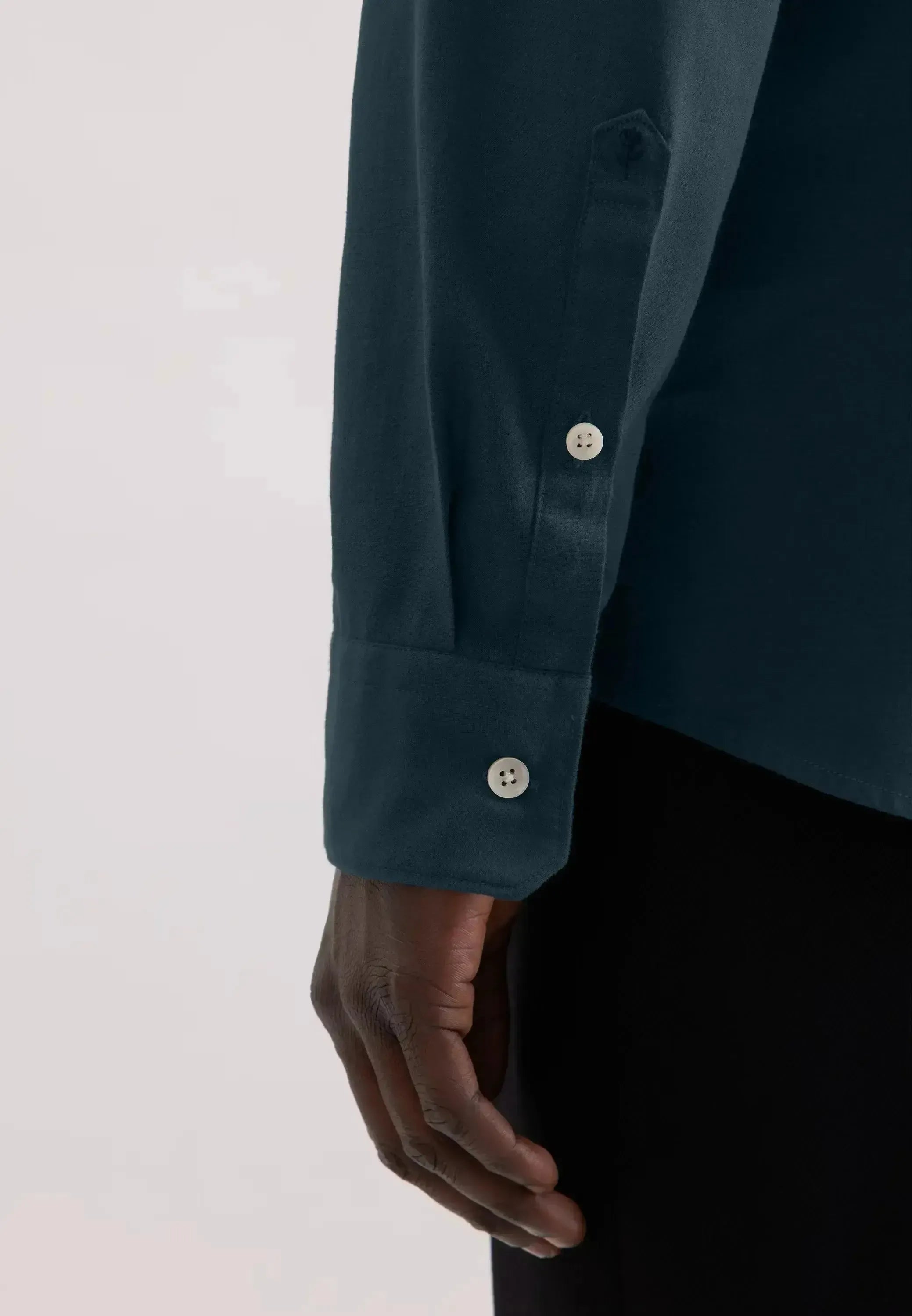 Seidensticker Mens Slim Fit Spread Kent Pepita Flannel Shirt Dark Blue | Studio DOS