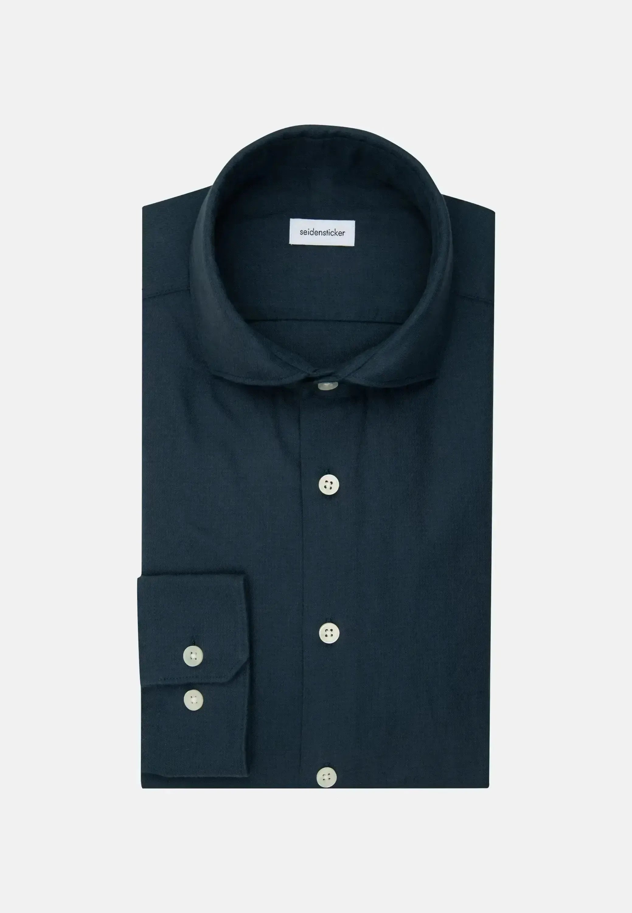 Seidensticker Mens Slim Fit Spread Kent Pepita Flannel Shirt Dark Blue | Studio DOS