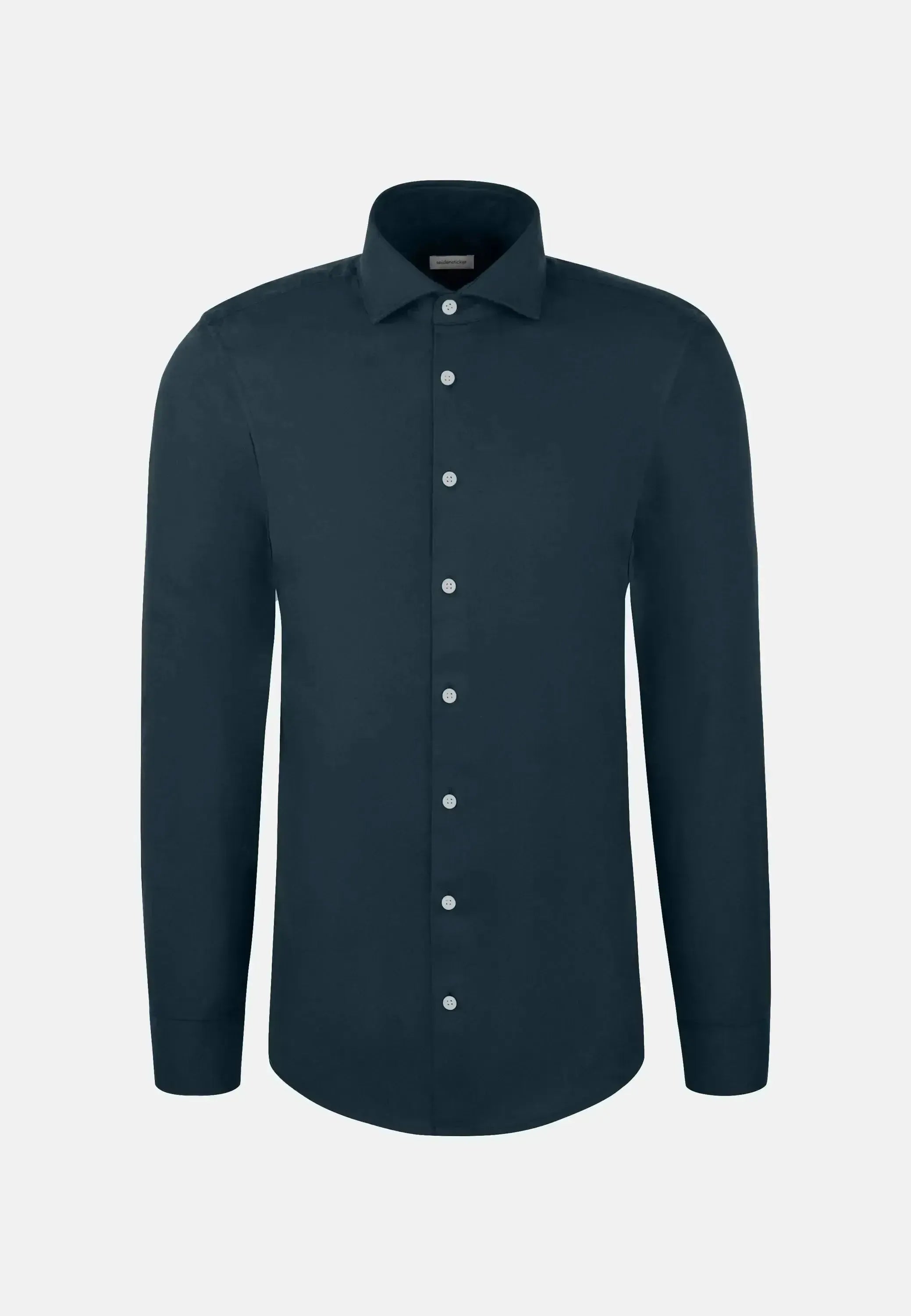 Seidensticker Mens Slim Fit Spread Kent Pepita Flannel Shirt Dark Blue | Studio DOS